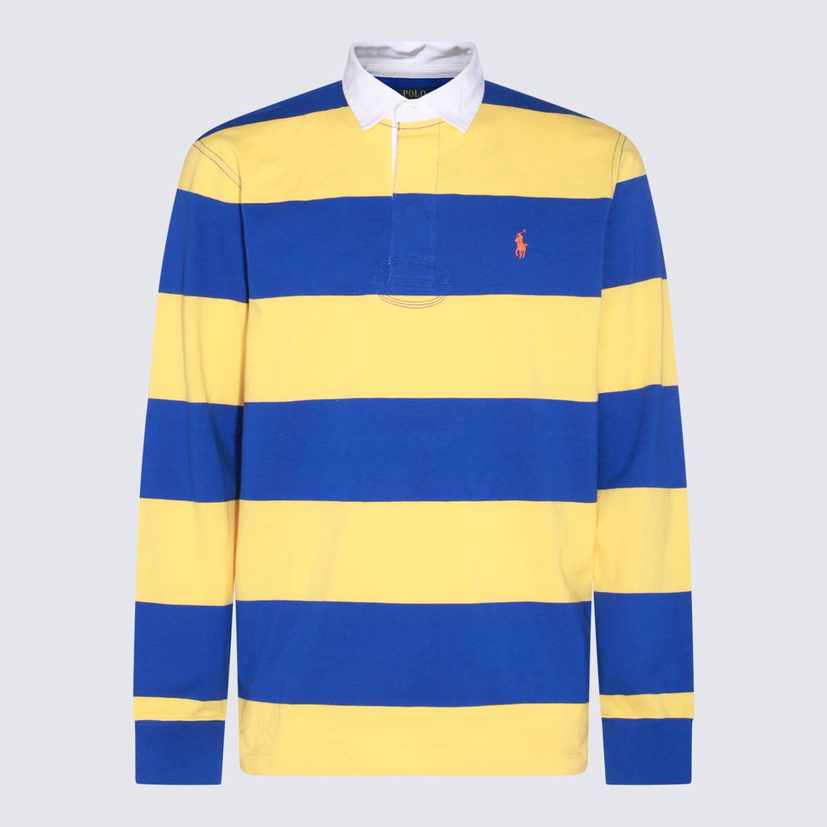 Shop Ralph Lauren Yellow And Blue Cotton Polo Shirt In Chrome Yellow Cruise