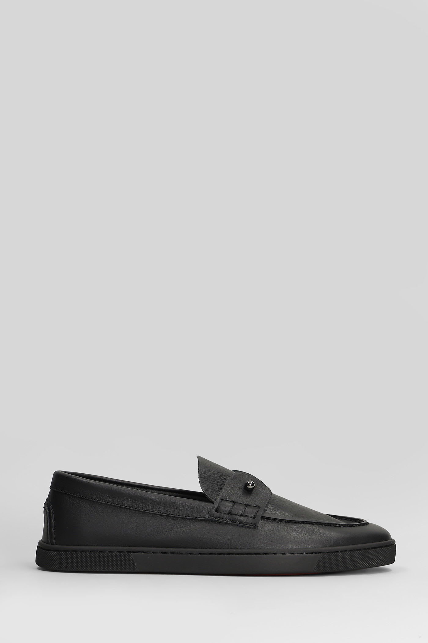 Christian Louboutin Chambeliboat Leather Slip-on Shoes In Black