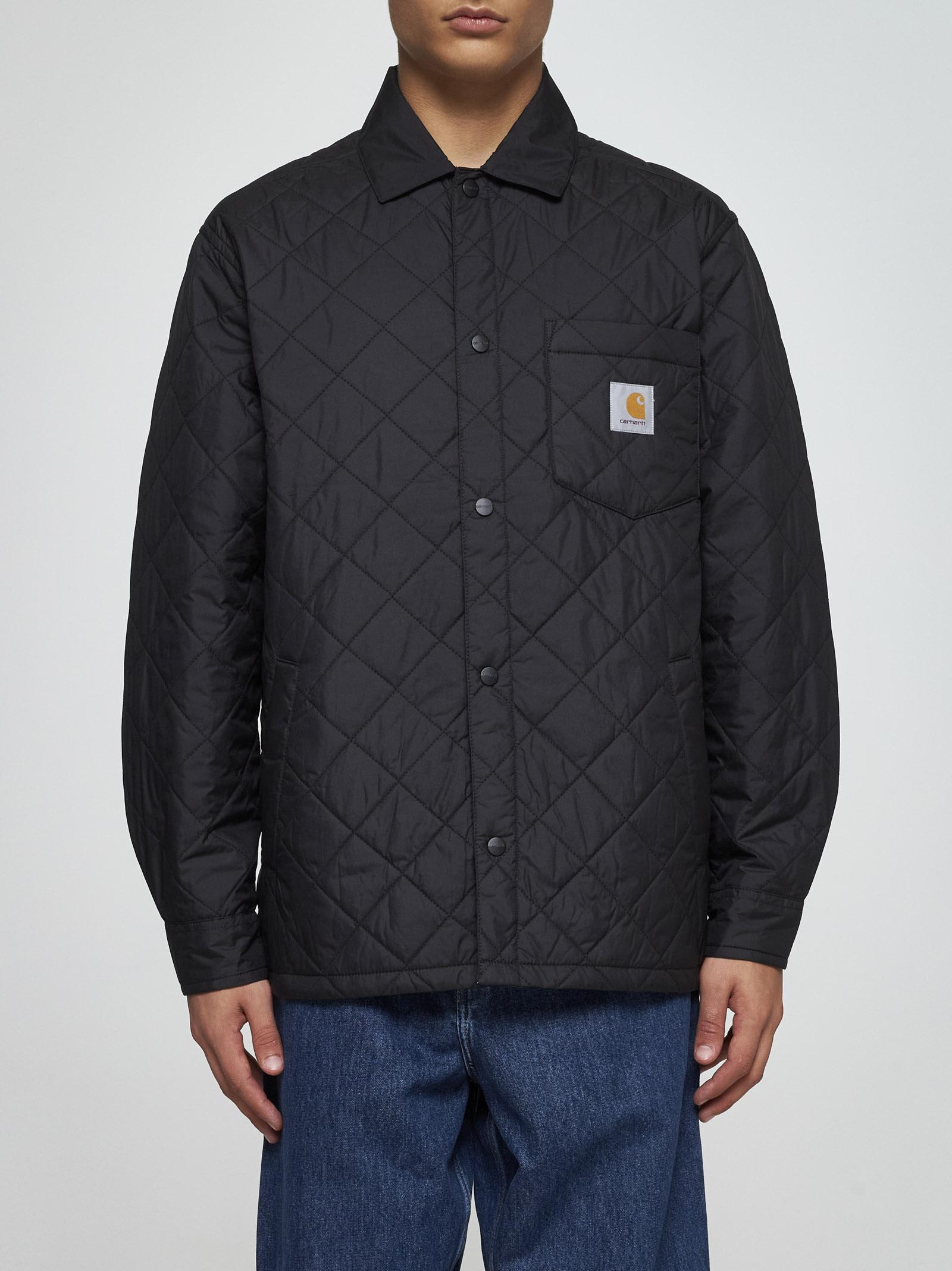 Shop Carhartt Wadeson Quilted Nylon Shirt Jacket In .xx Black