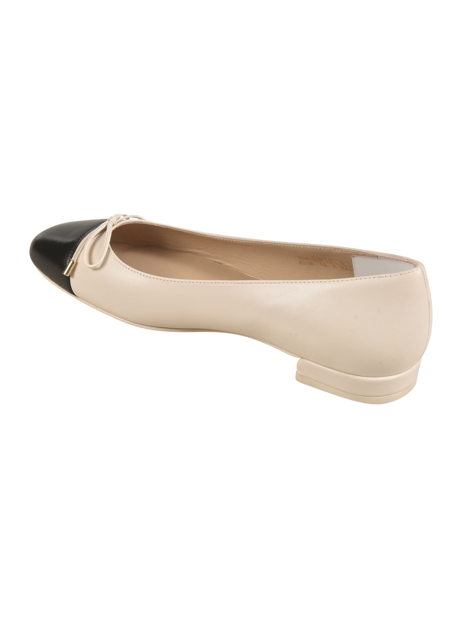 Stuart Weitzman Sleek Bow Detailed Ballet Flats In Black