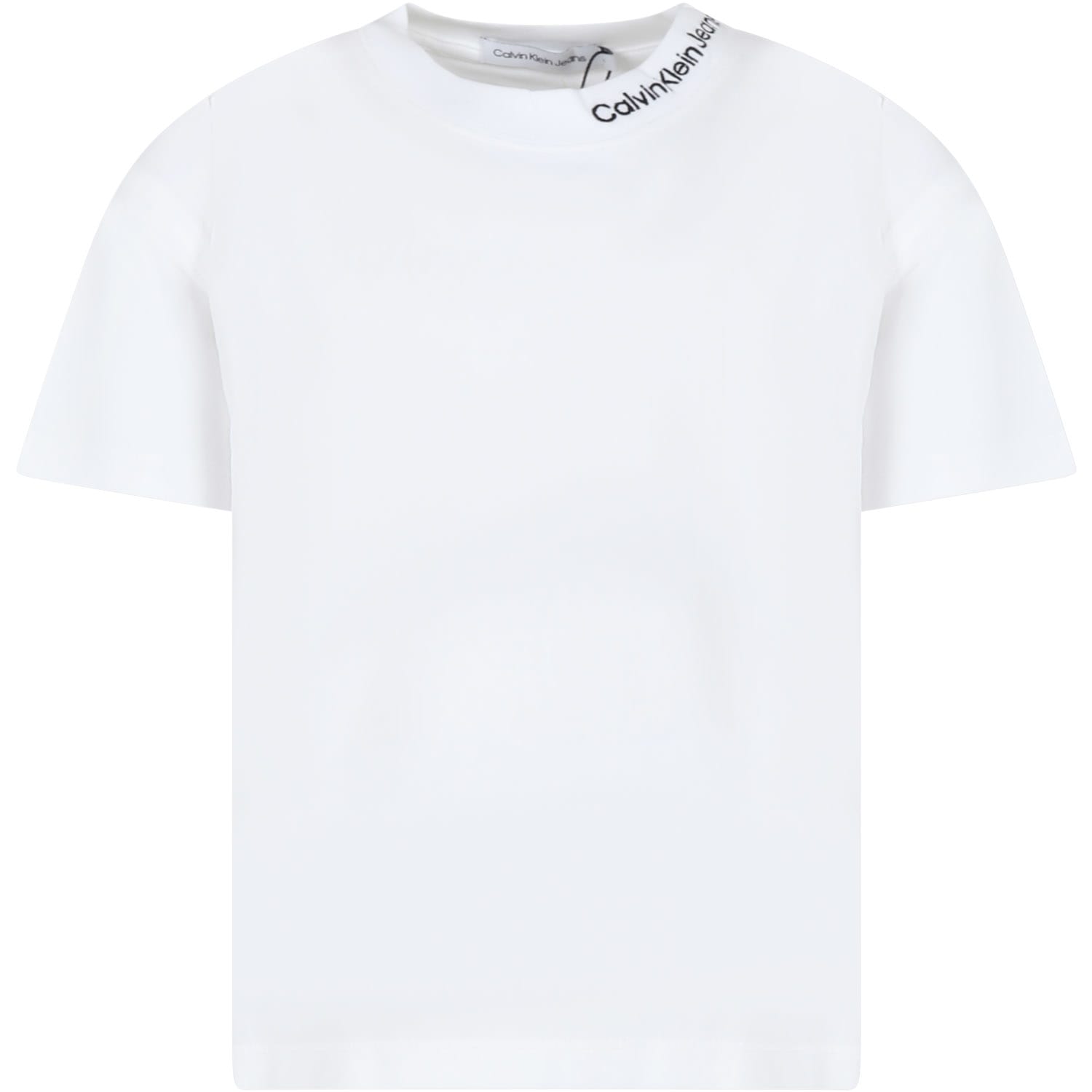 Shop Calvin Klein White T-shirt For Boy With Logo