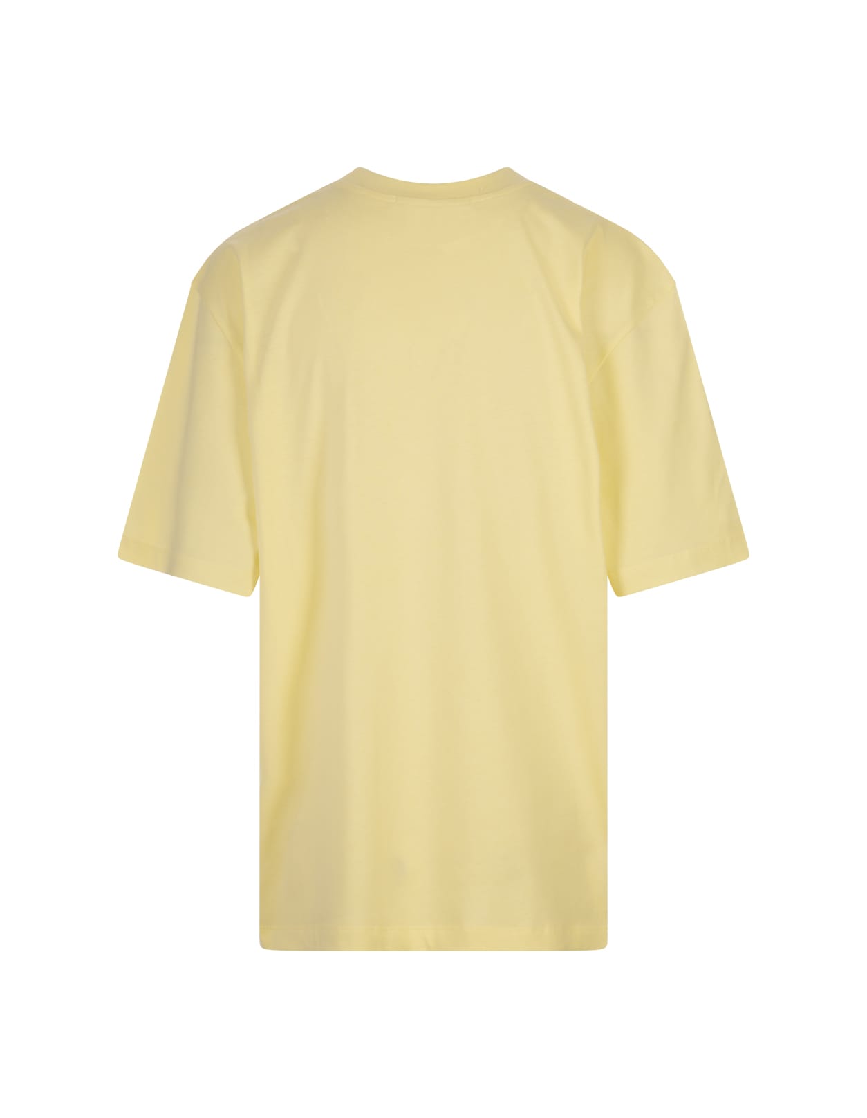 Shop Msgm Yellow T-shirt With Floral College Logo
