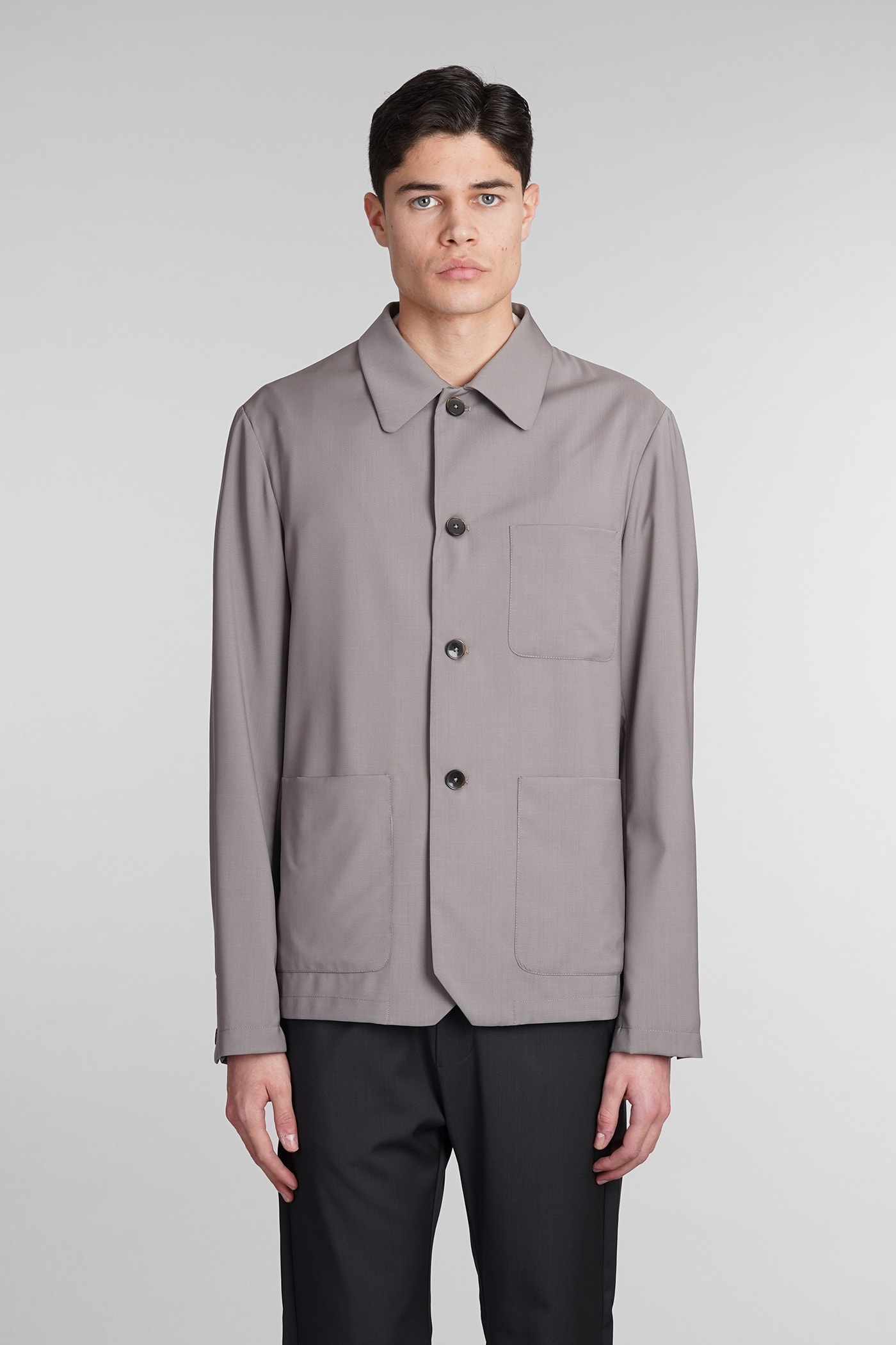 BARENA VENEZIA VISAL SHIRT IN GREY WOOL