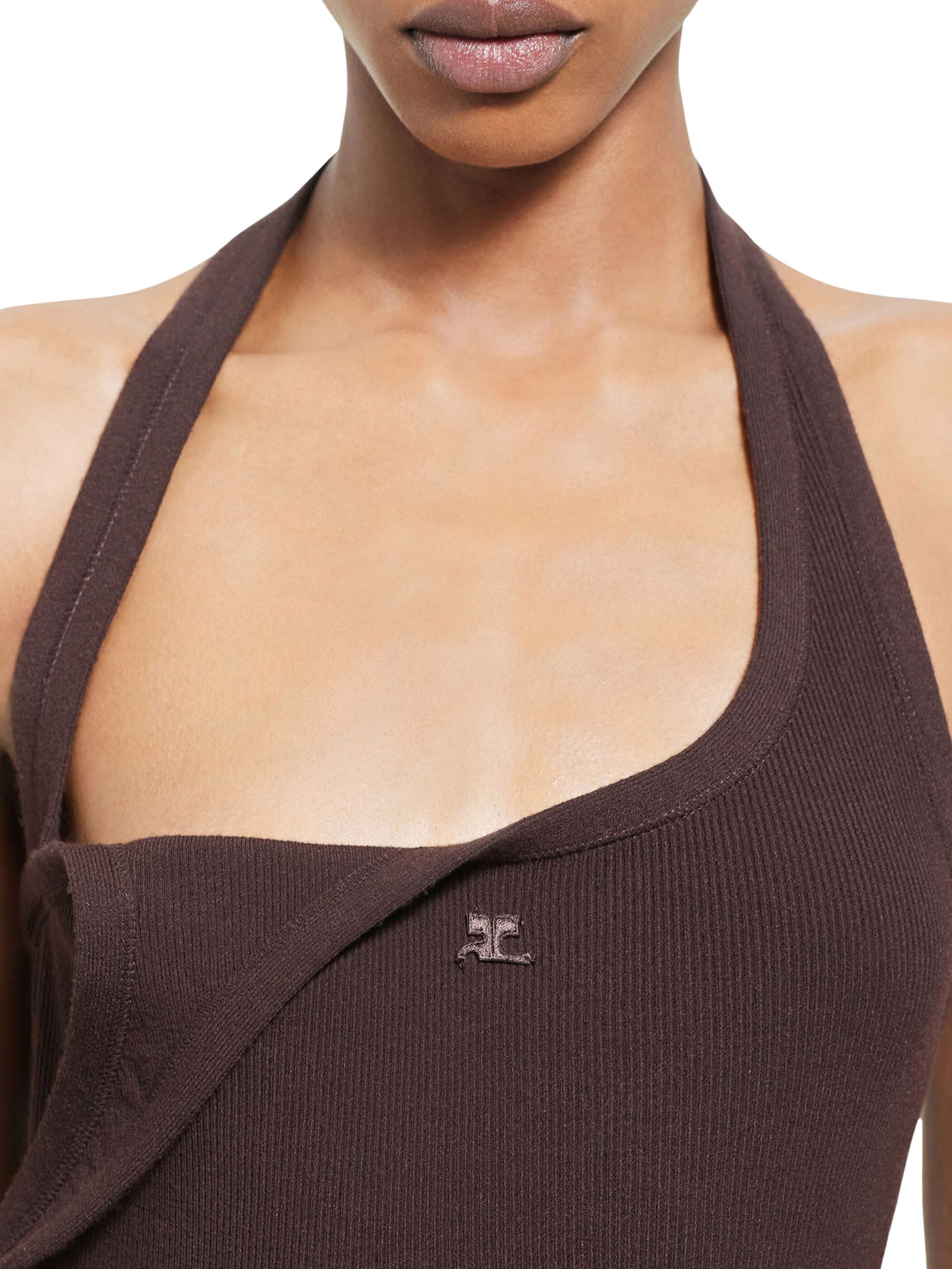 Courrèges Knit Dress In Brown