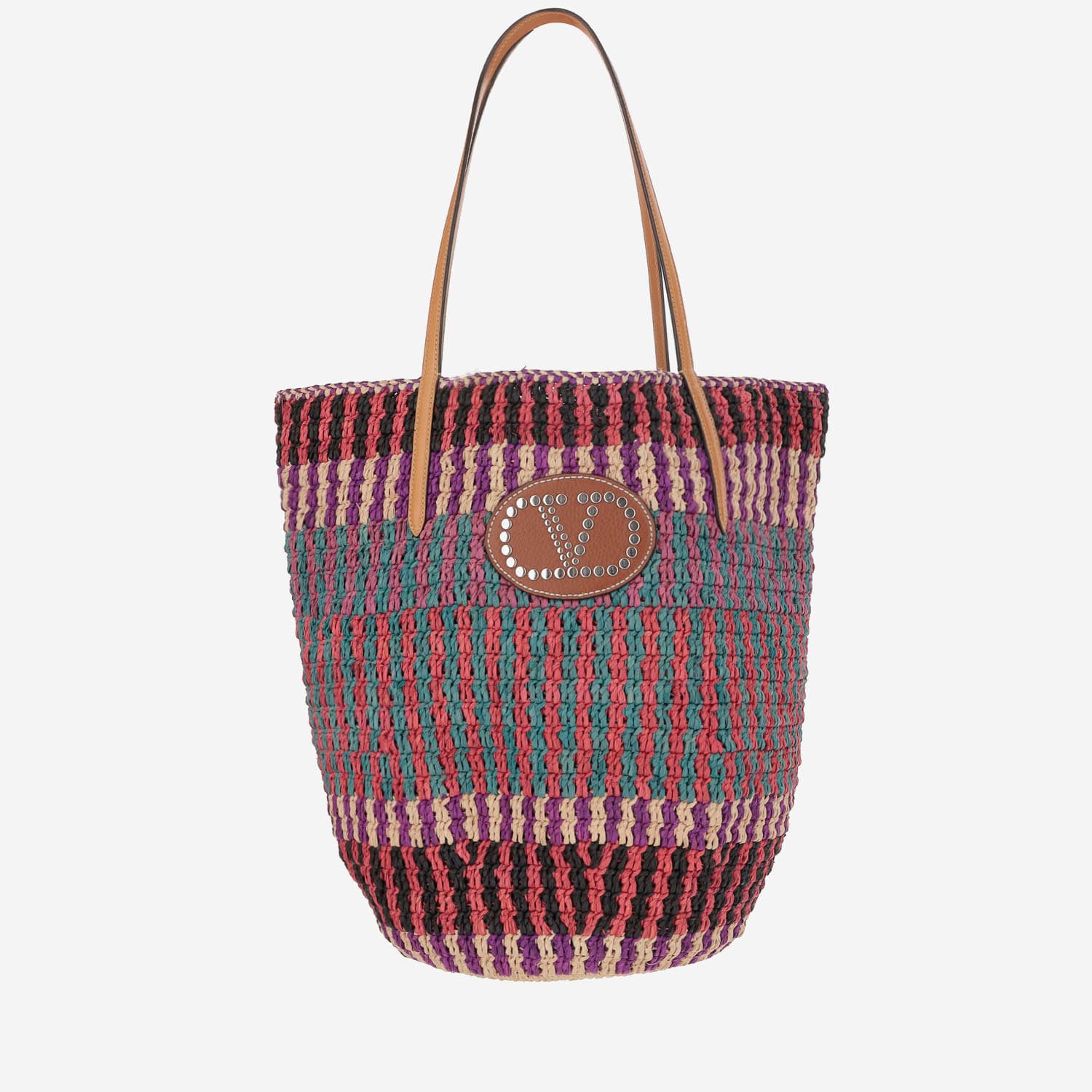 Vlogo Signature Raffia Shopping Bag