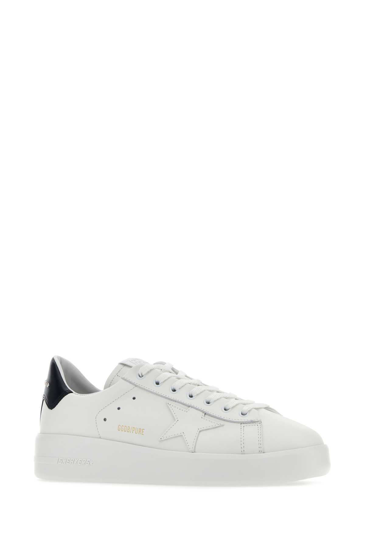 Shop Golden Goose White Leather Pure New Sneakers In Whiteblue