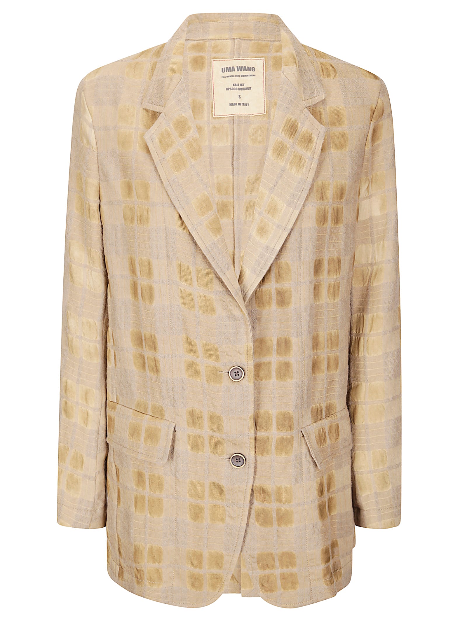 Uma Wang Patterned Single-breasted Blazer In Gold
