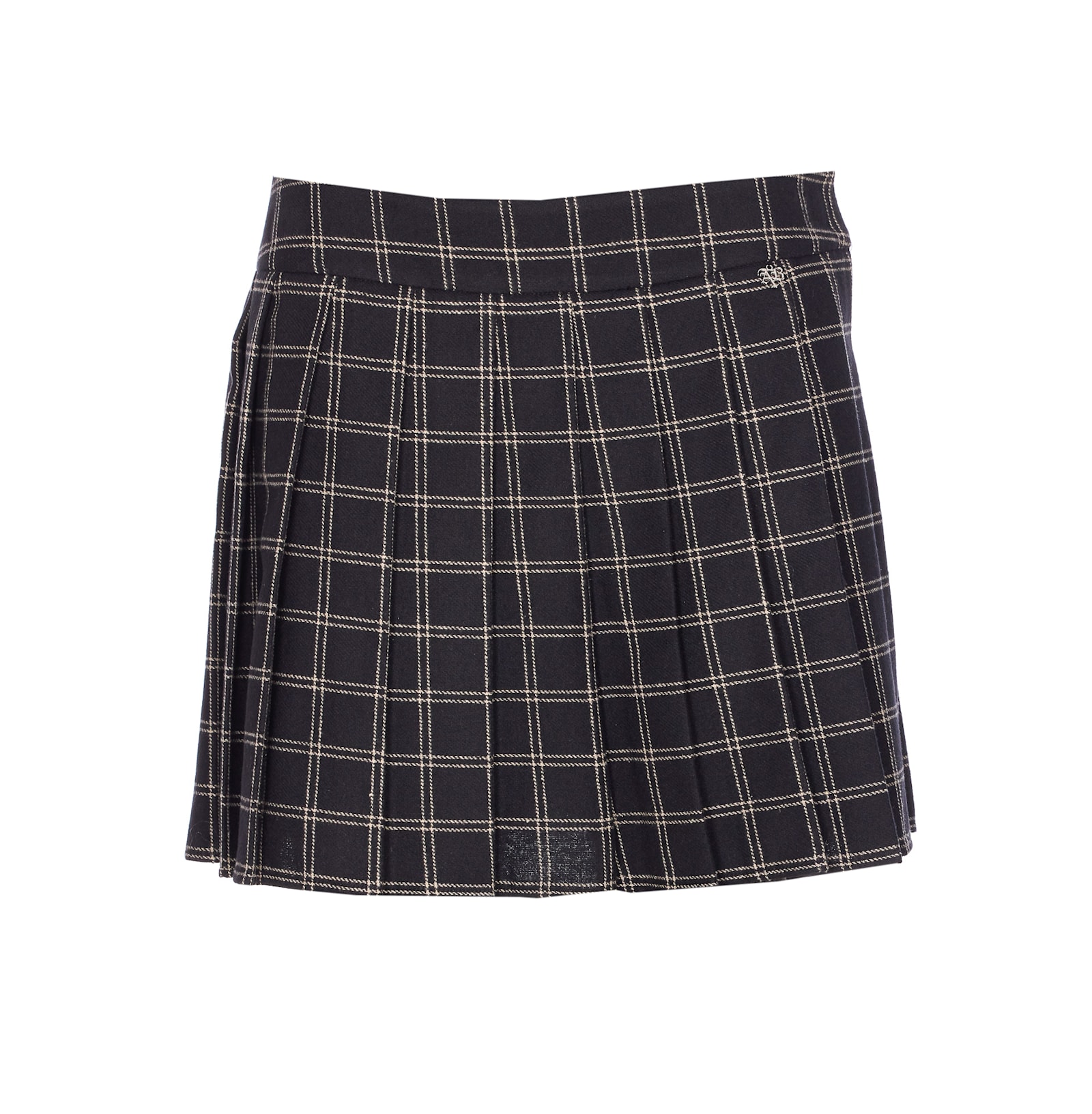 Aniye By Pleated Checked Skirt In Black