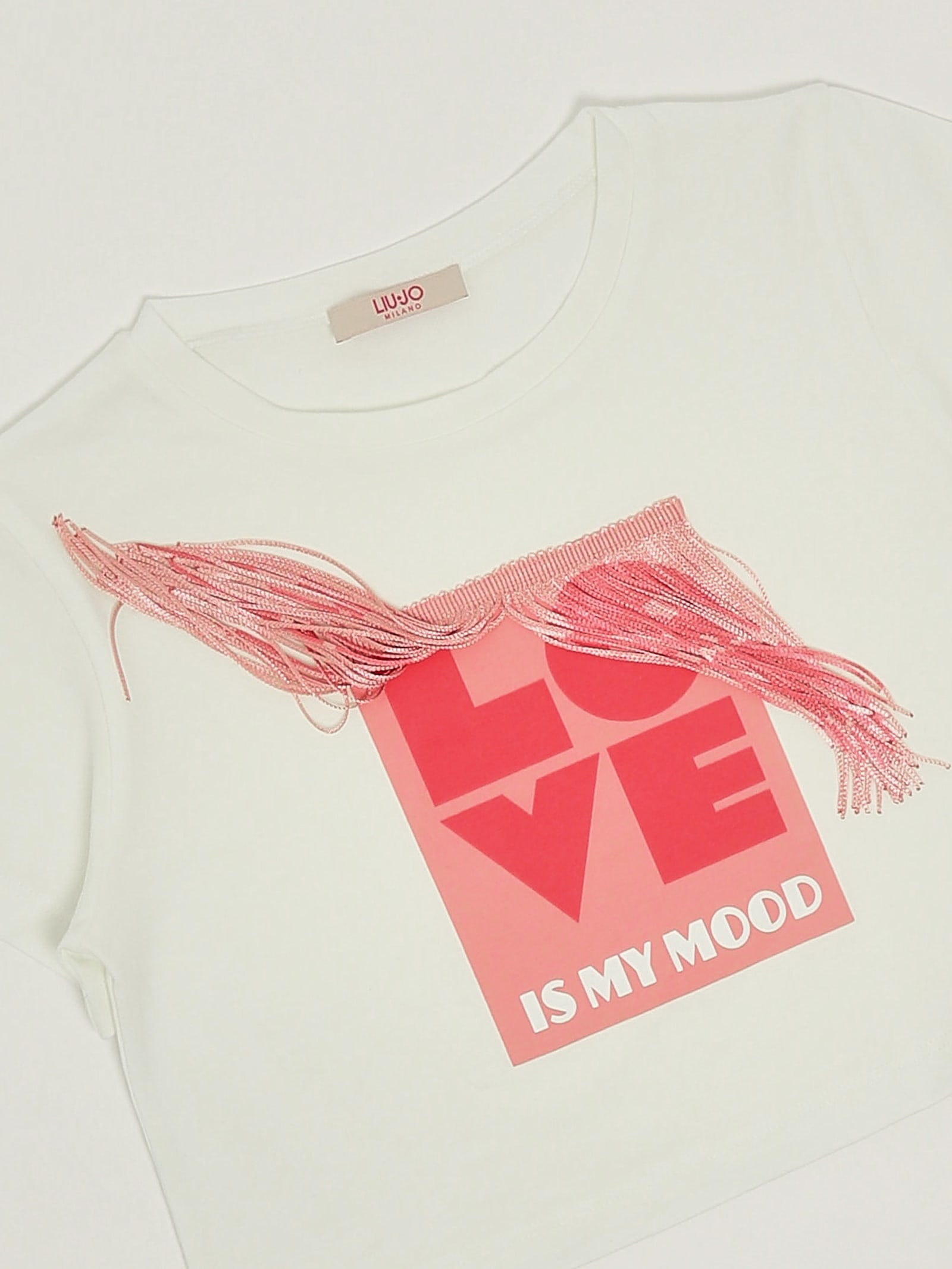 Liu •jo T-shirt T-shirt In Bianco-fragola