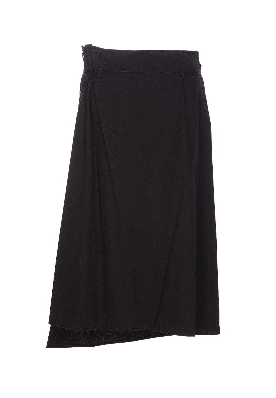 Shop Lemaire Wrapped Asymmetric Tied Midi Skirt In Midnight Indigo