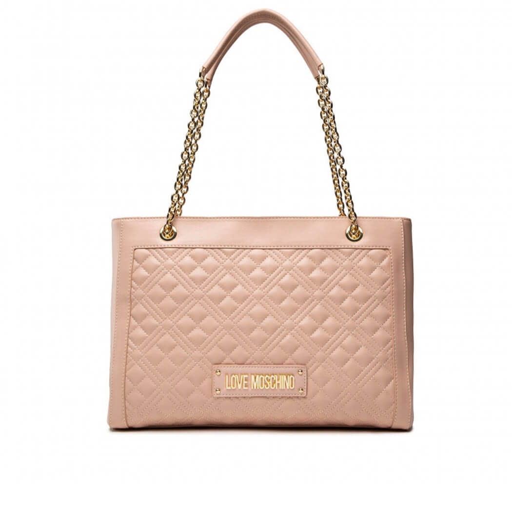 Love Moschino Quilted Nude Pink Shopping Bag