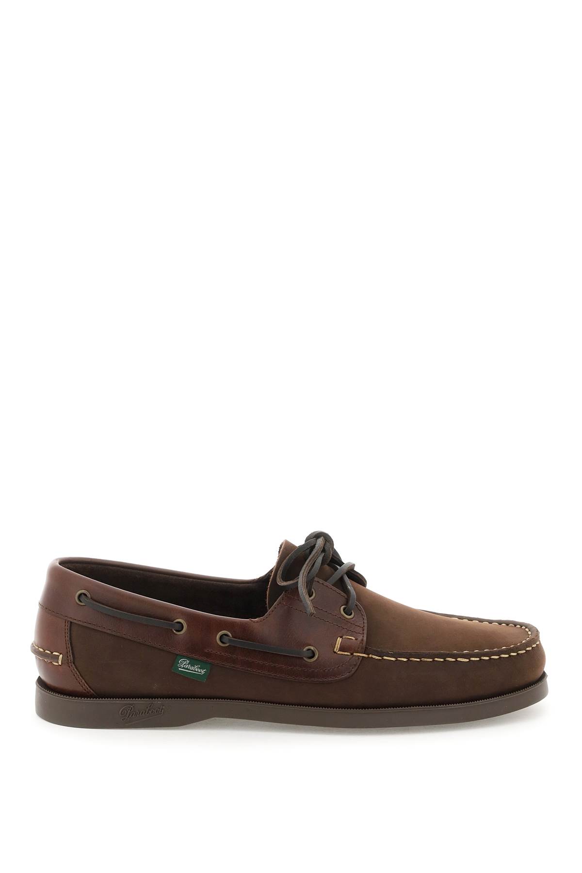Paraboot Curled Toe Leather Moccasins With Lace-up Detailing In Marron Gringo America (brown)