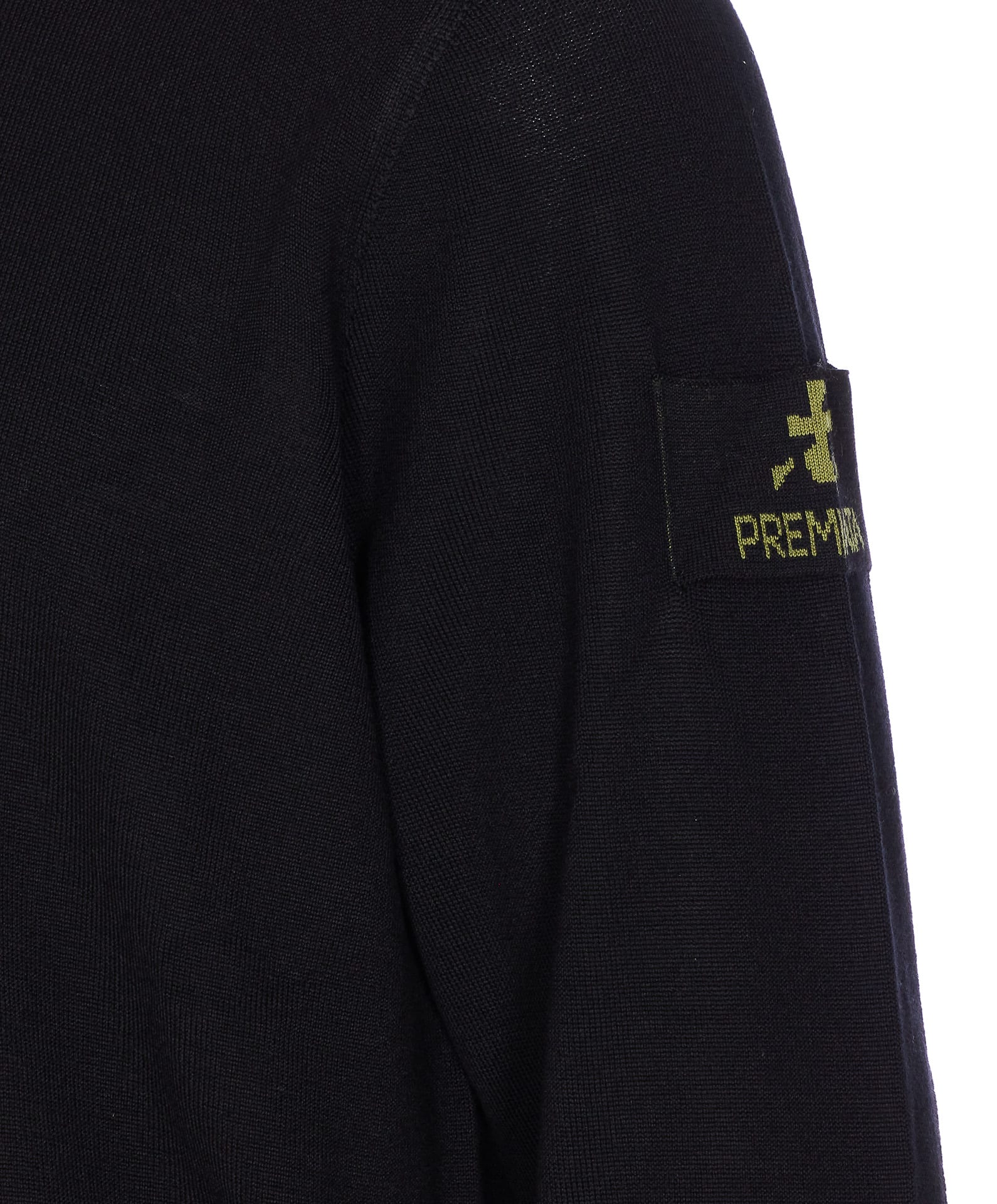 Premiata Textured Knit Sweater With Classic Crew Neck In Black