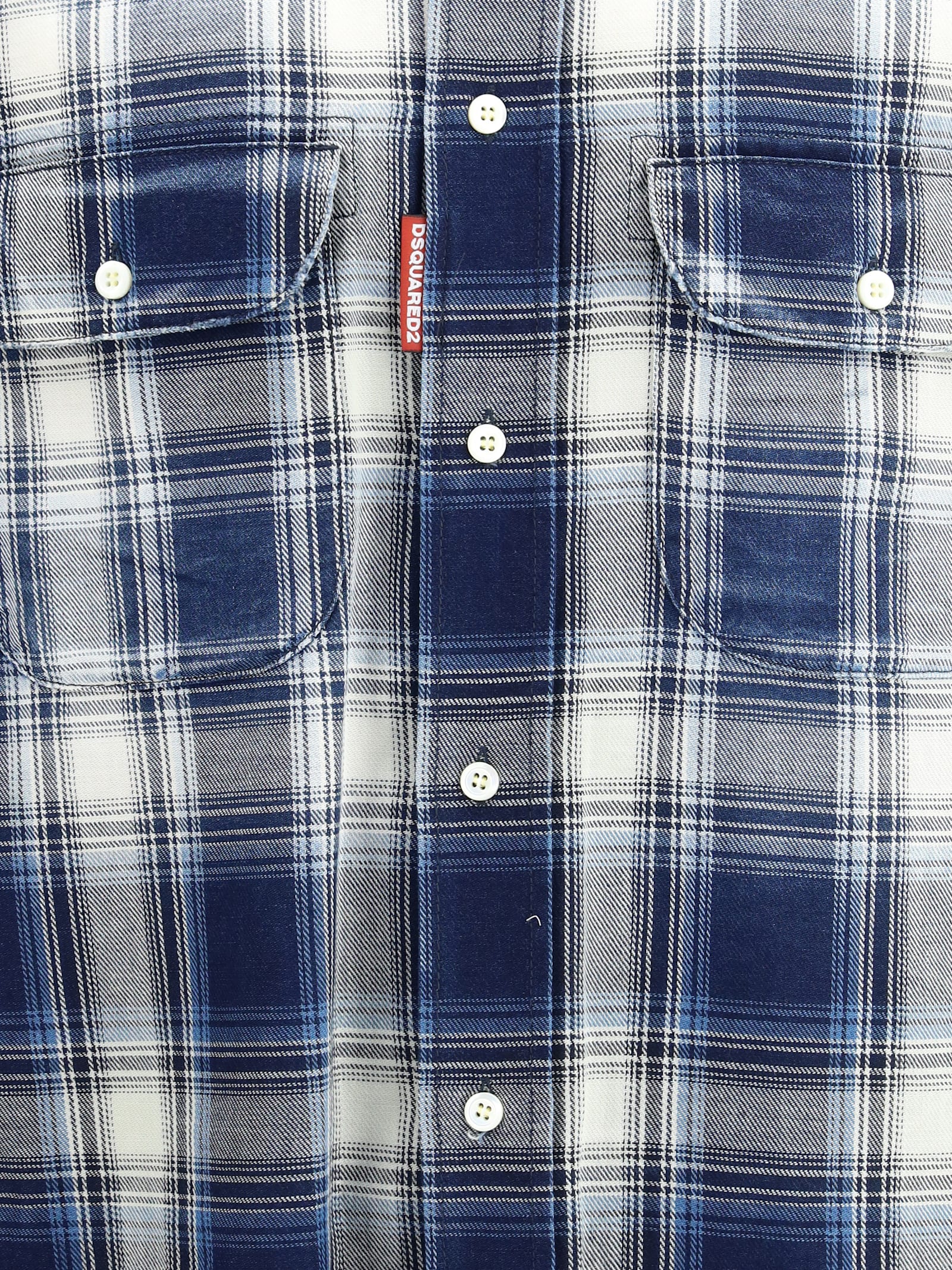 Dsquared2 Checked Pattern Shirt With Pockets And Collar