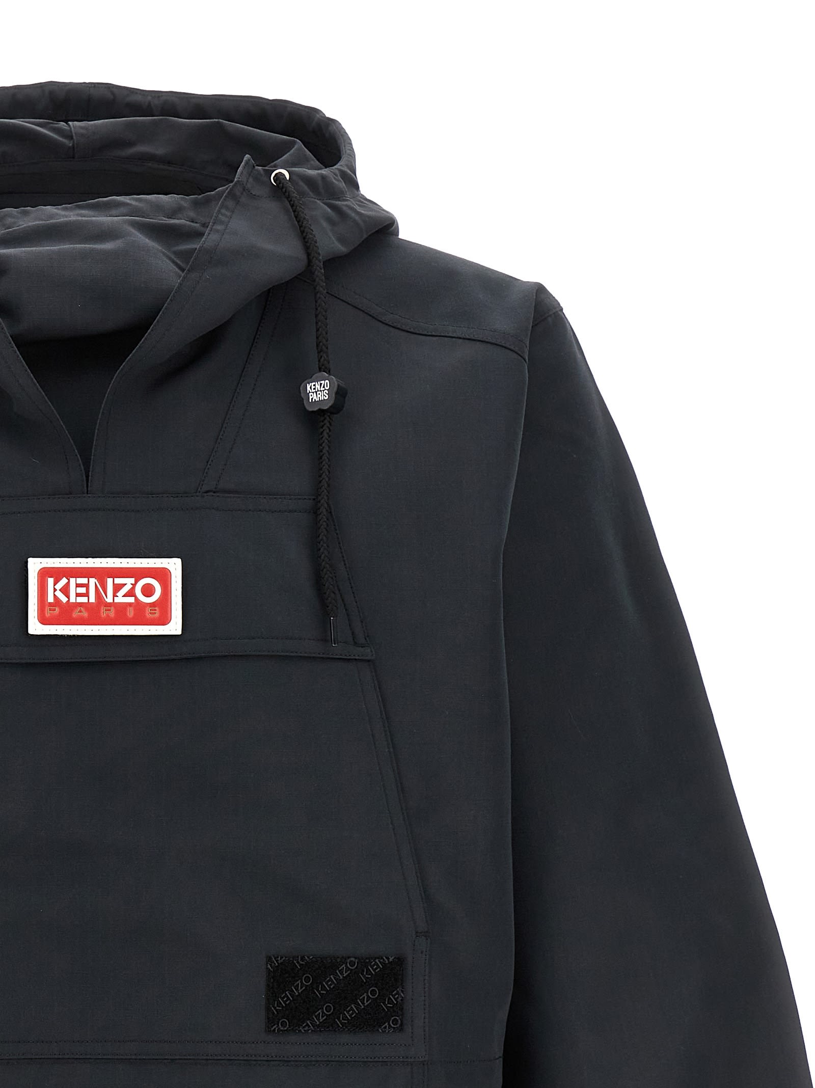 Shop Kenzo Logo Anorak In Black