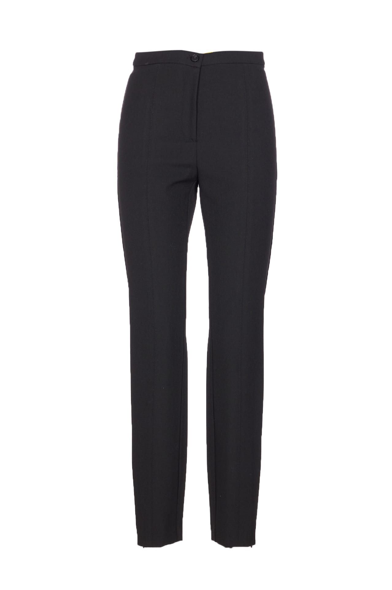 Pinko Pietanze Skinny Trousers With Adjustable Bottom In Black