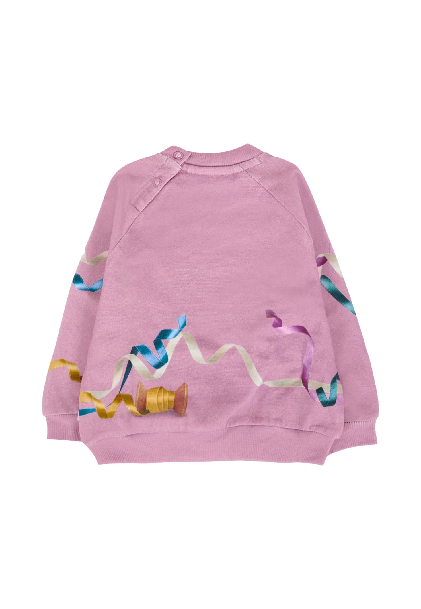 Molo Pink Sweatshirt For Baby Girl With Dog In Pink