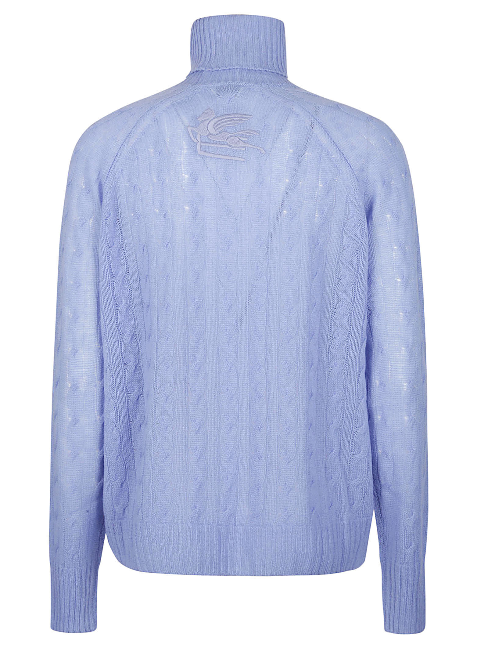Shop Etro Turtleneck Sweater In Azzurro