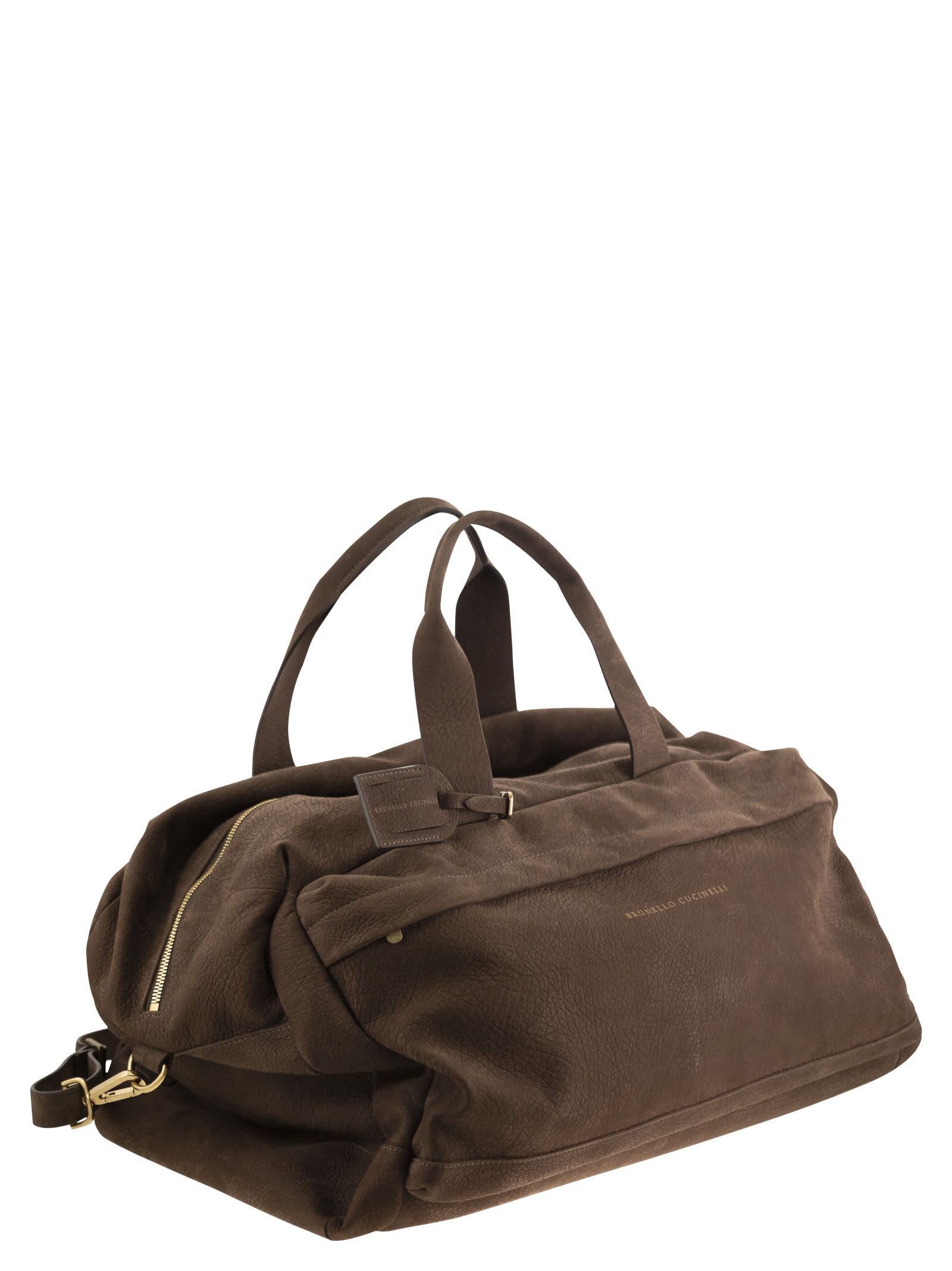 Shop Brunello Cucinelli Active Nubuck Bag In Brown