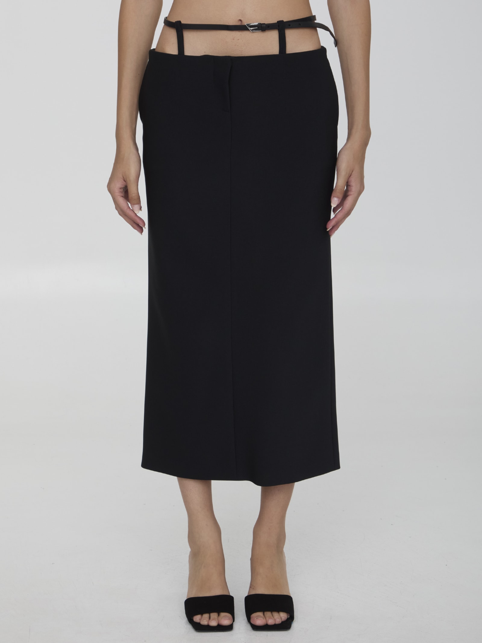 Shop Attico Midi Skirt In Black