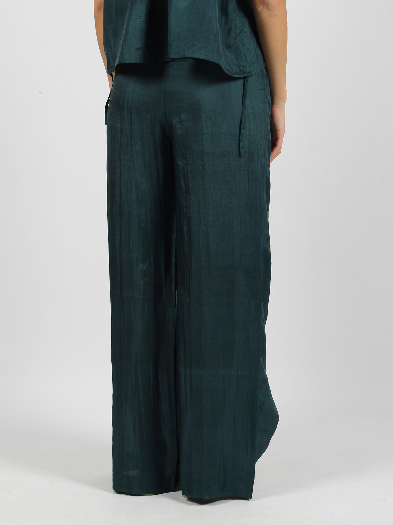 Shop The Rose Ibiza Wrap Silk Trousers In Blue