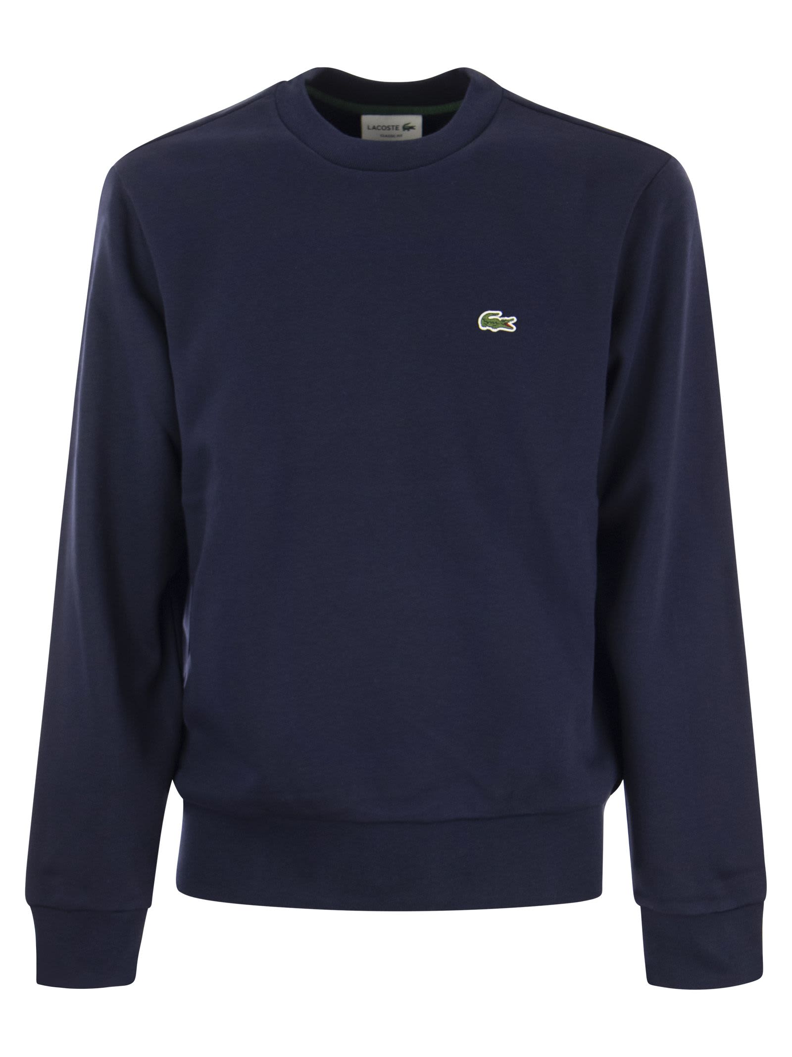 Shop Lacoste Jogger Sweatshirt In Brushed Organic Cotton