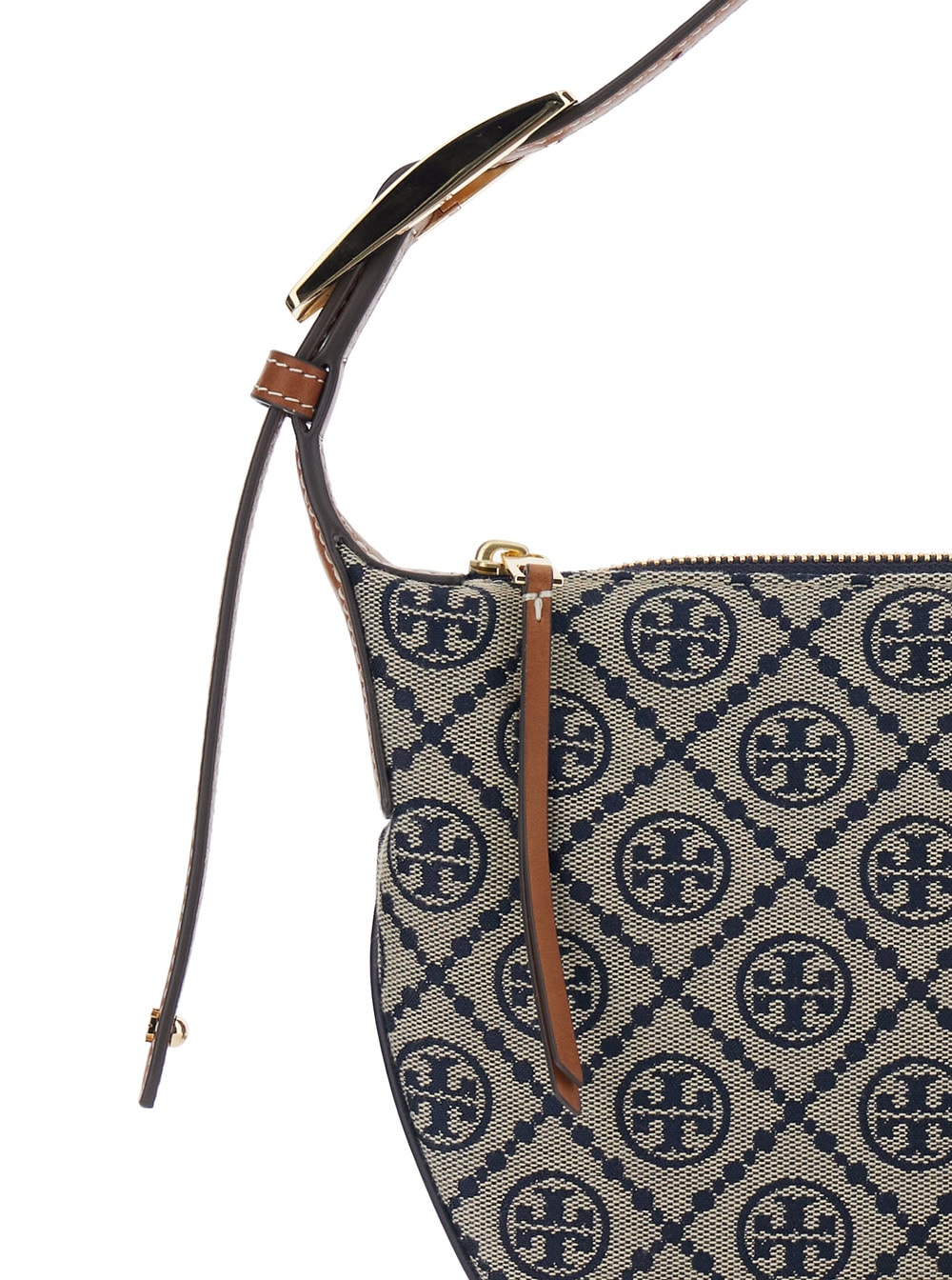Tory Burch Balloon Small T Monogram Jacquard Shoulder Bag In Blue