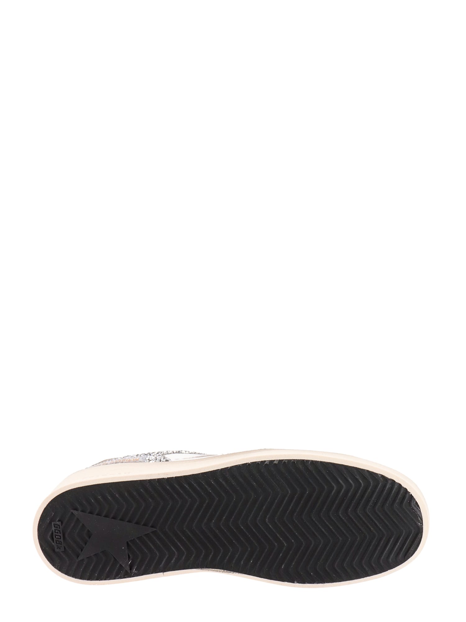 Golden Goose Stardan Glittered Leather Sneakers In Grey
