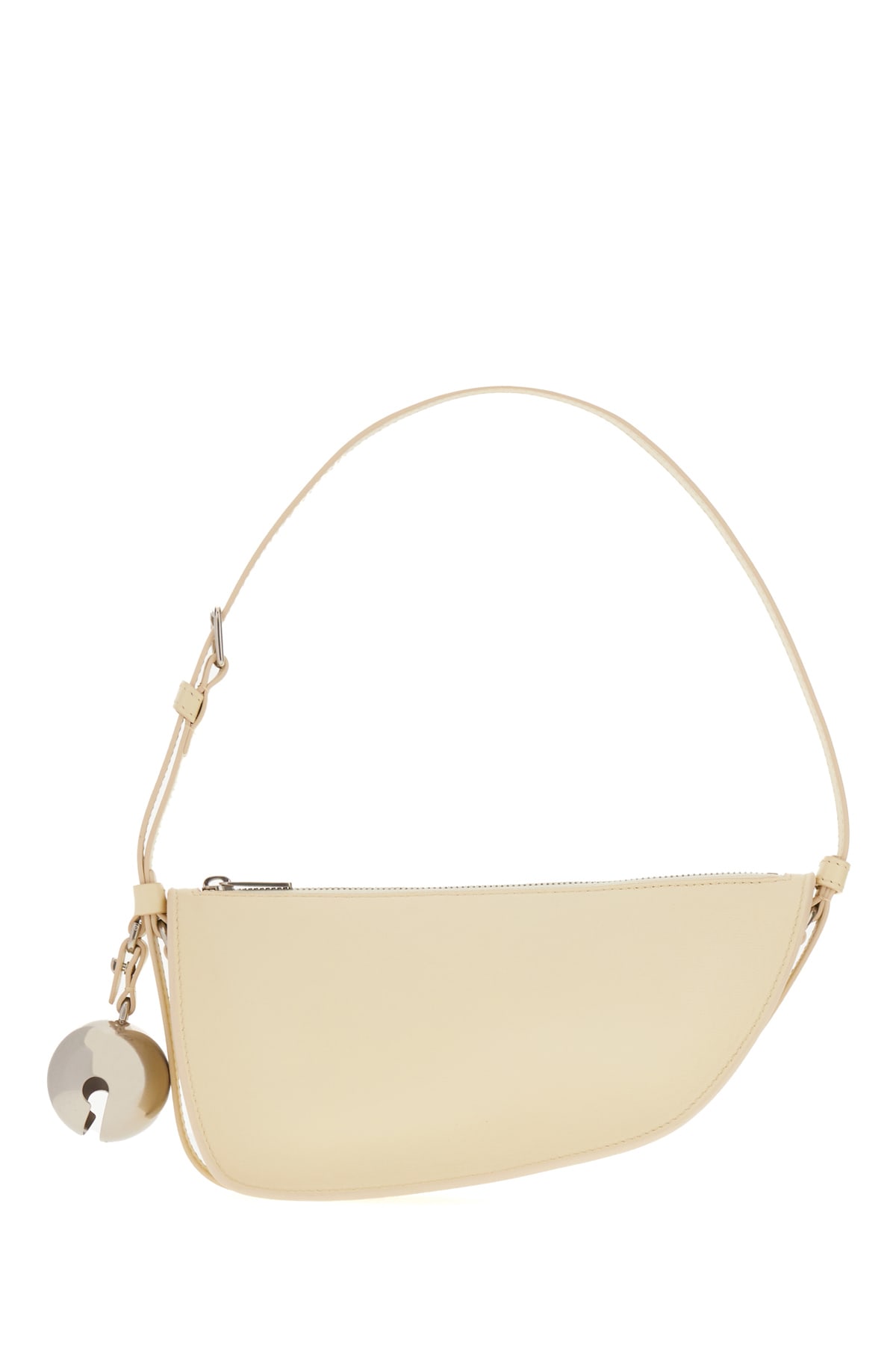 Shop Burberry Sand Nappa Leather Mini Shield Shoulder Bag In Pearl