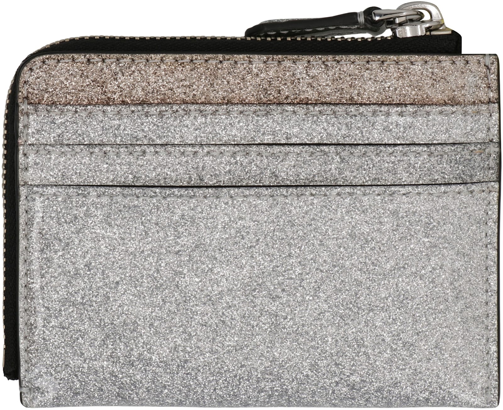 Marc Jacobs The Coated Glitter Everyday Top Zip Wallet In Gray