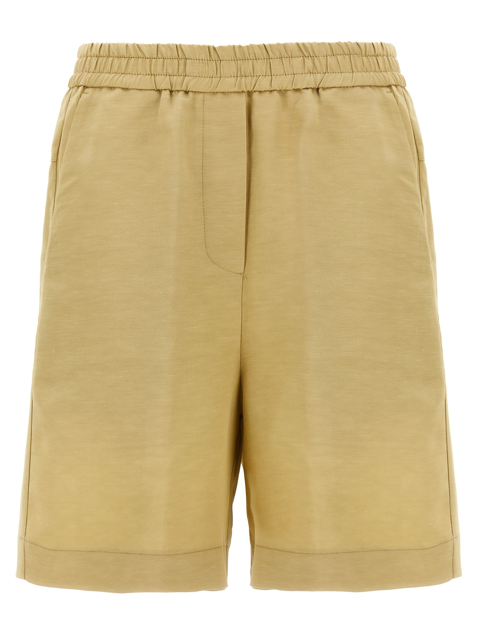 (nude) Linen Bermuda Shorts