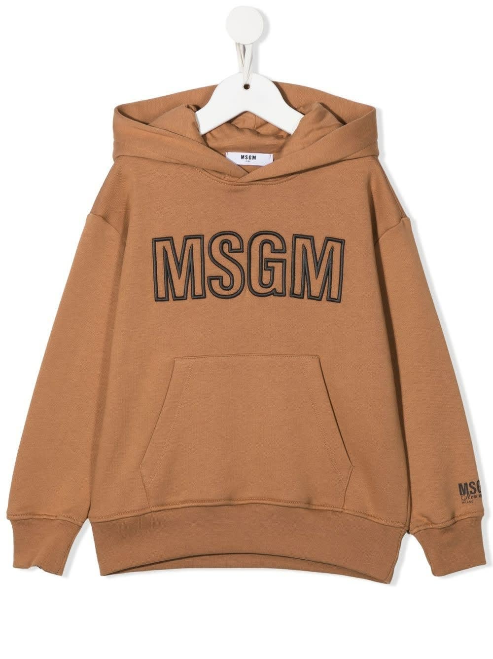 MSGM Kids Biscuit Hoodie With Embroidered Logo