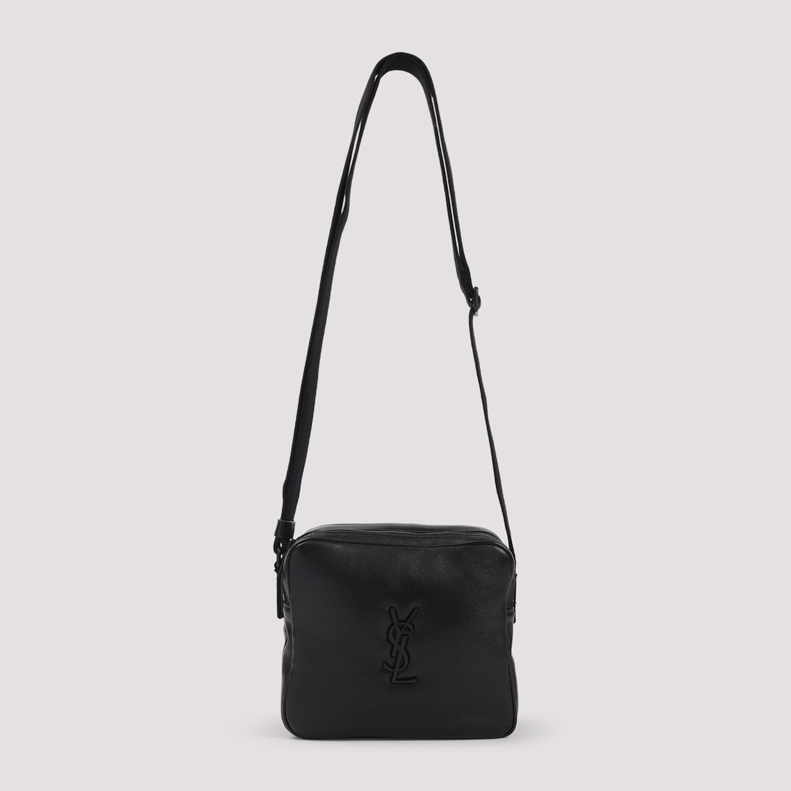 Saint Laurent Ysl Cube Shoulder Bag In Black