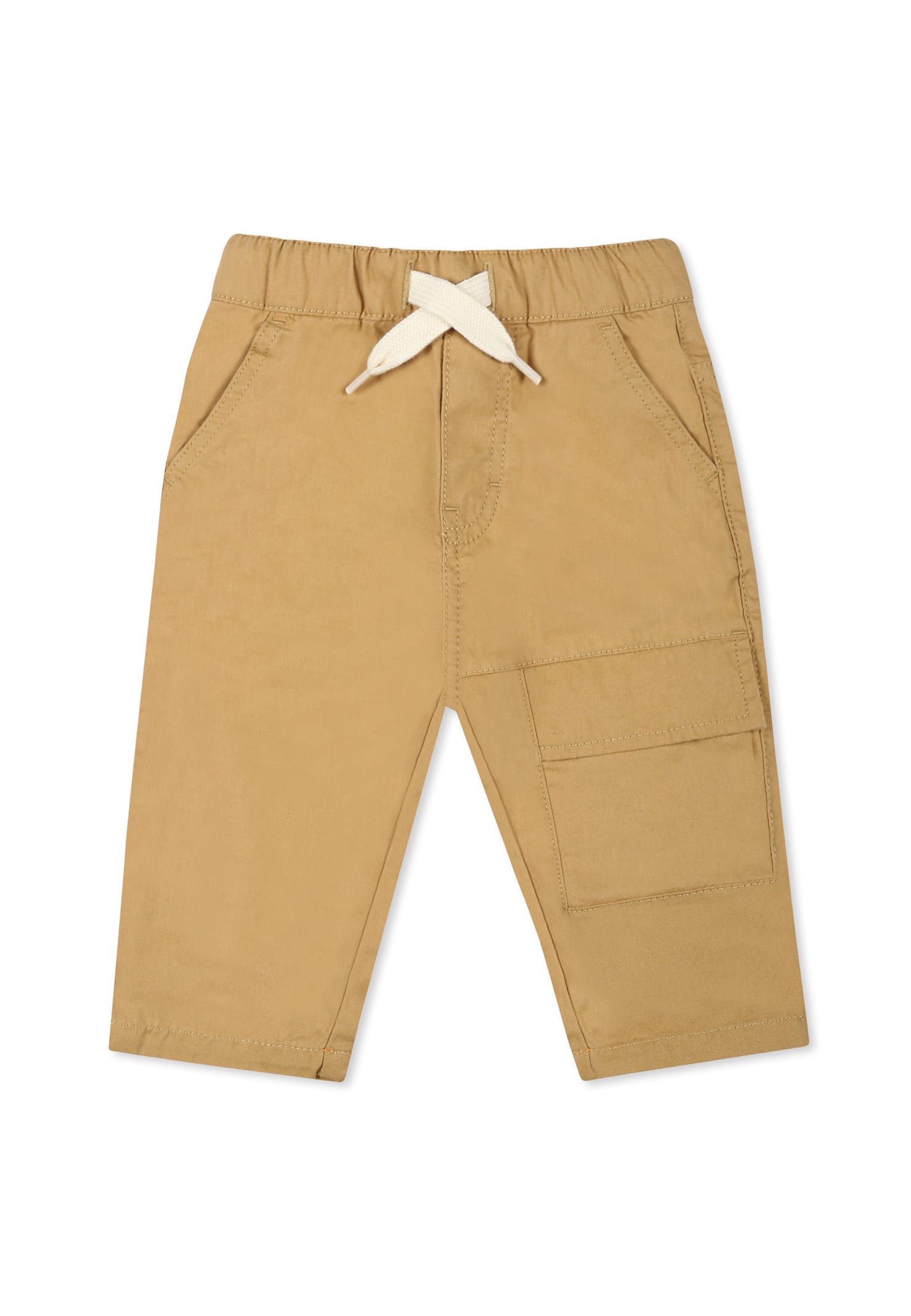Timberland Beige Trousers For Baby Boy With Logo In Beige