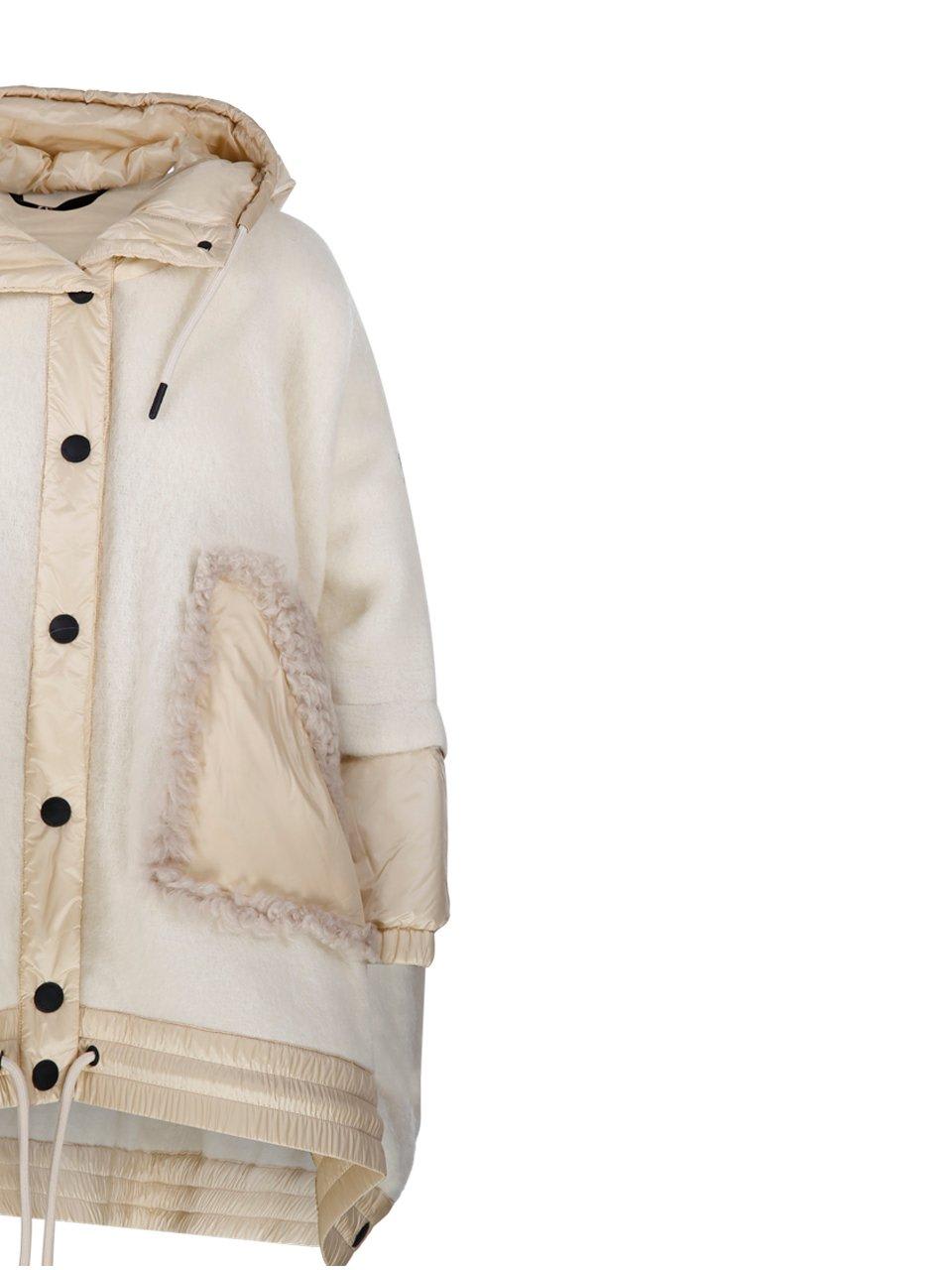 Shop Moncler Panelled Hooded Cape