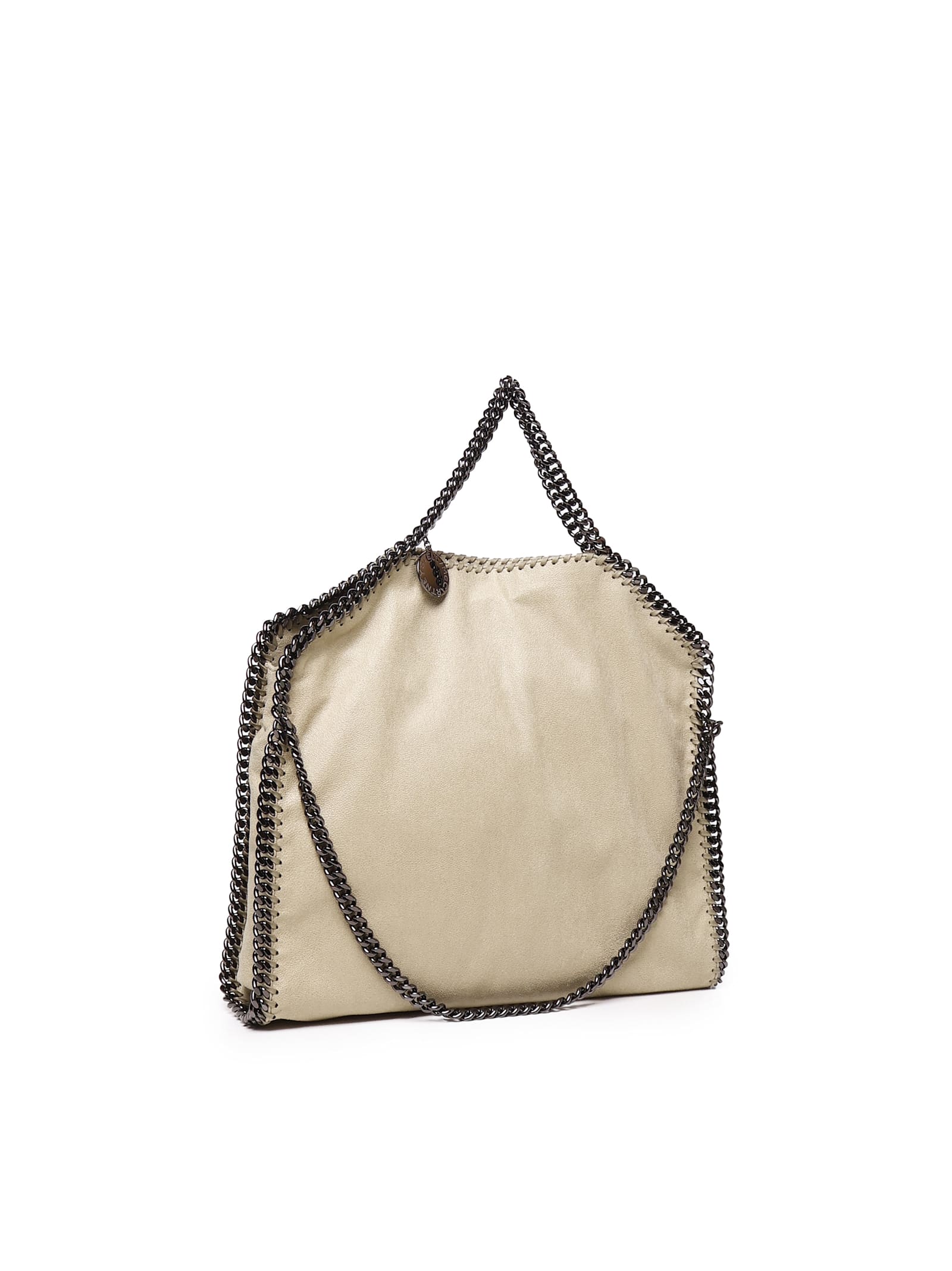 Shop Stella Mccartney Falabella Three Chain Bag In Eco-shaggy Deer In Light Khaki