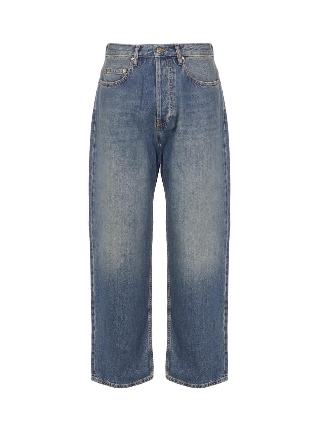 GOLDEN GOOSE BLUE JEANS WITH LIVED-IN TREATMENT
