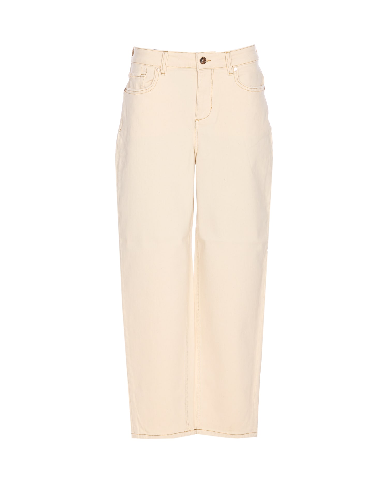 Liu •jo Denim Trousers With Belt Loops In Multi