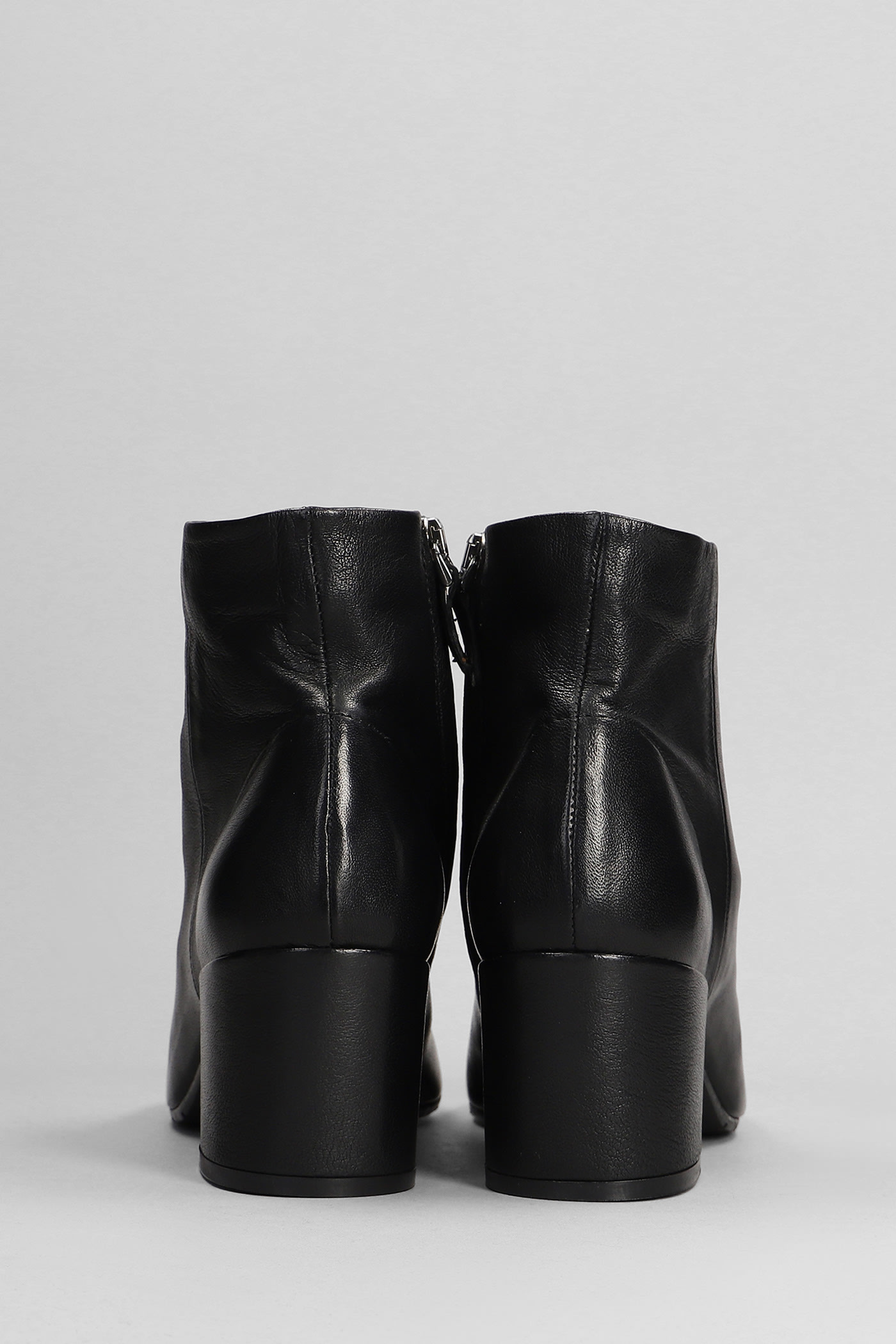 Shop Julie Dee High Heels Ankle Boots In Black Leather