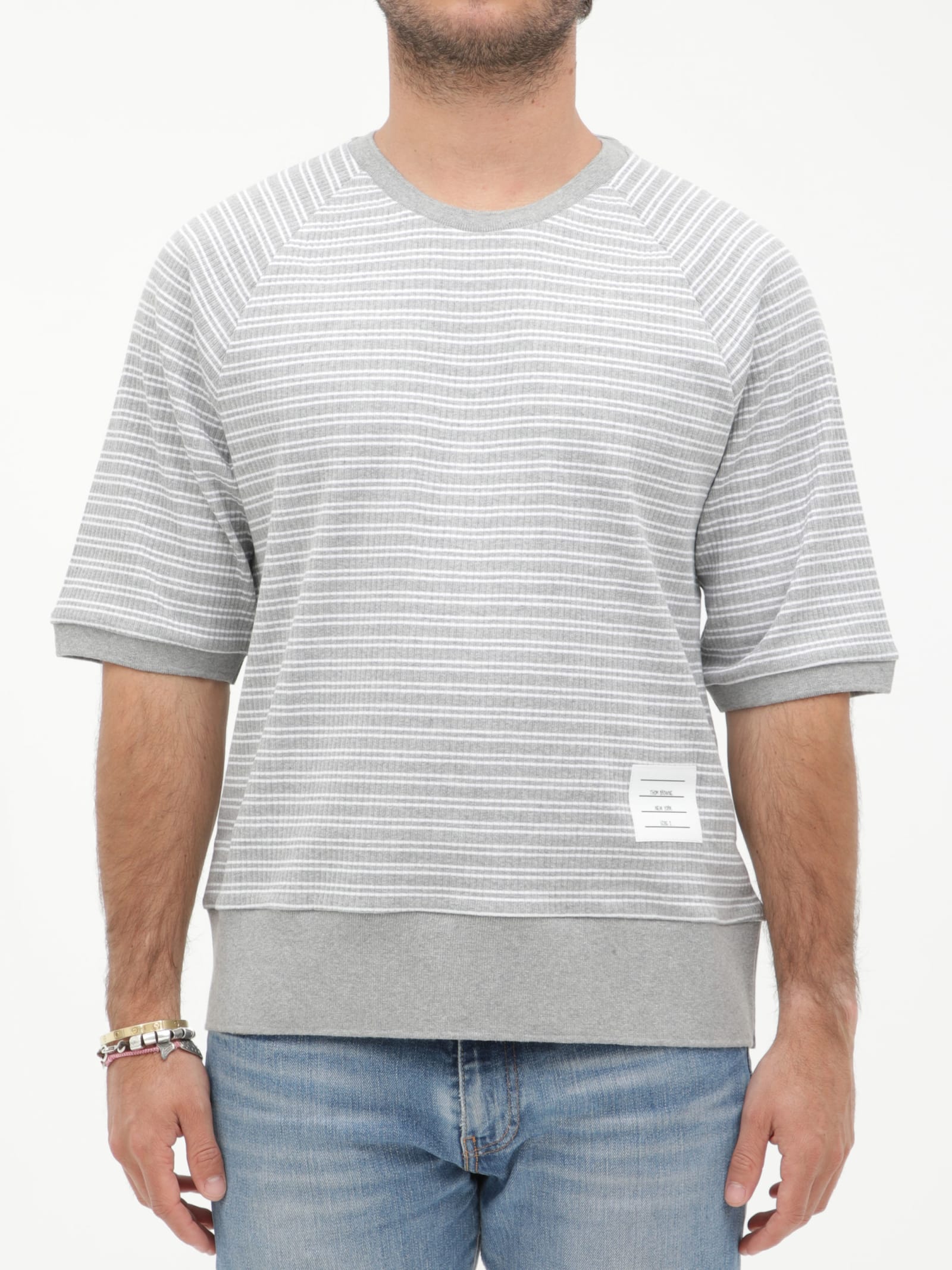 Thom Browne Grey Striped T-shirt