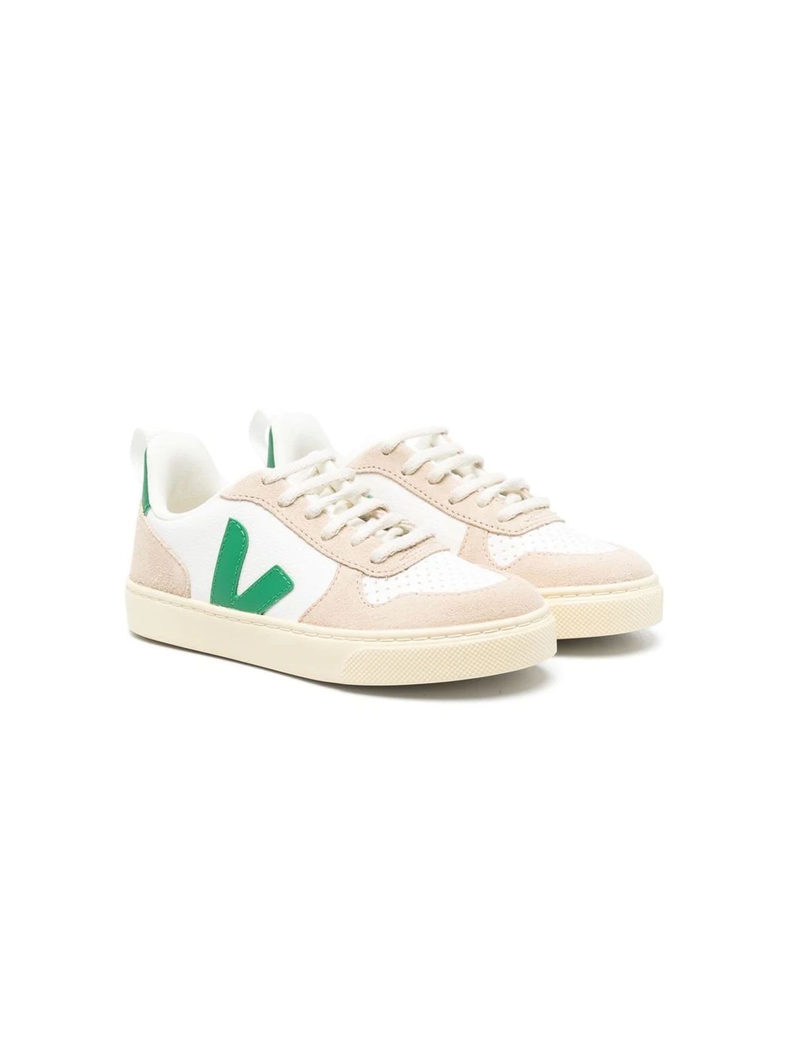VEJA WHITE FABRIC SNEAKERS