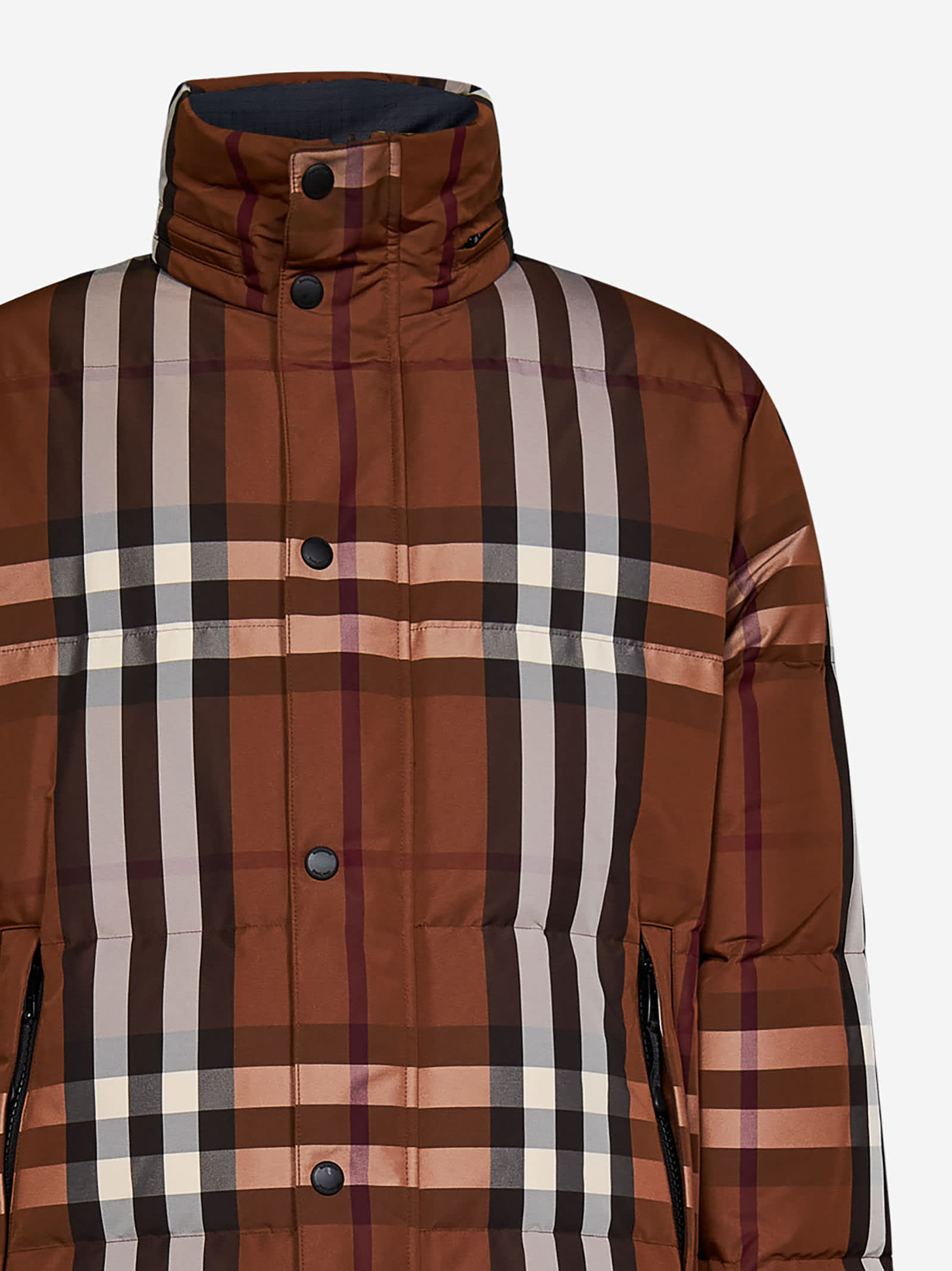 Shop Burberry Down Jacket In Multicolour