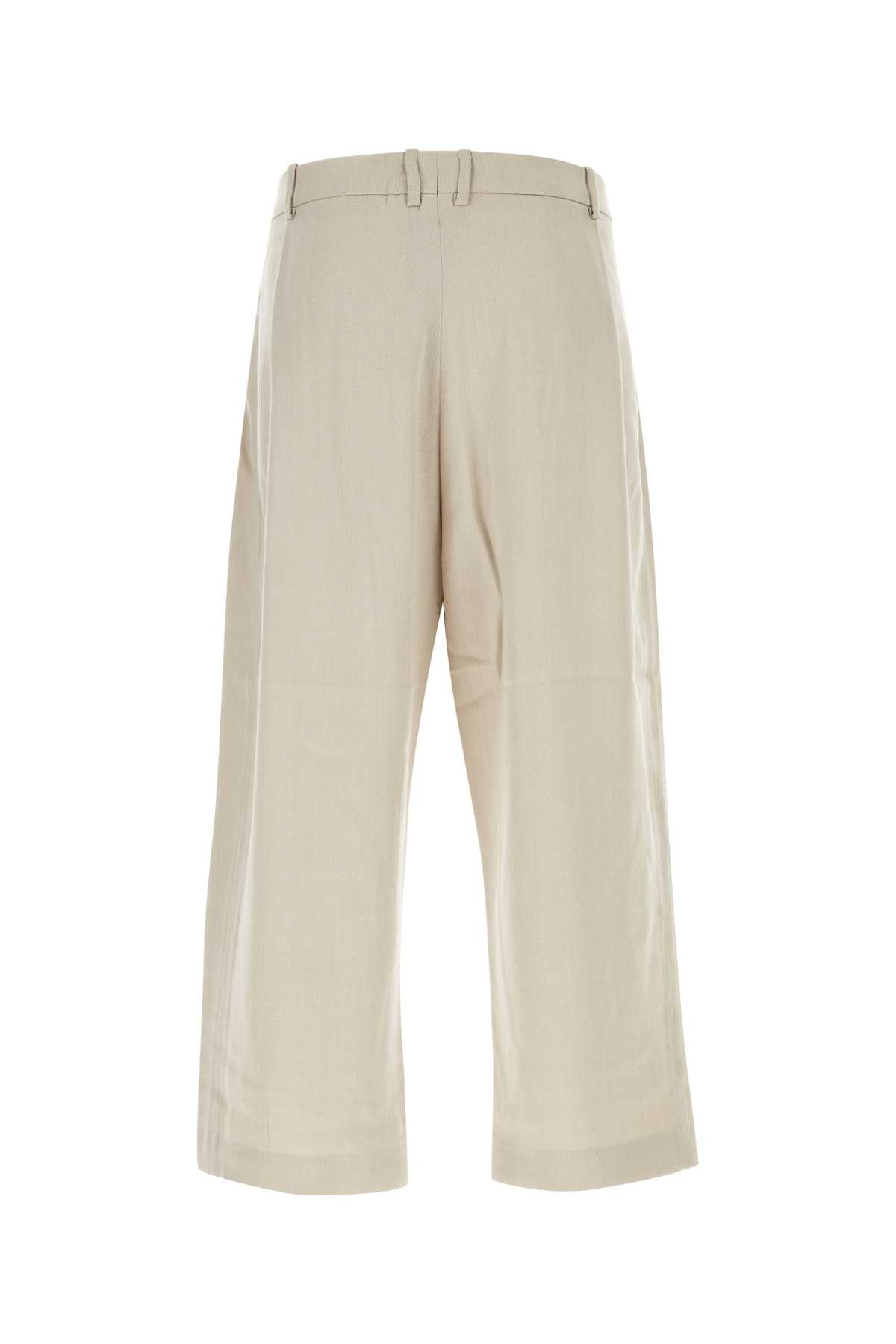 Shop Hed Mayner Sand Wool Wide-leg Pant In Multicolor