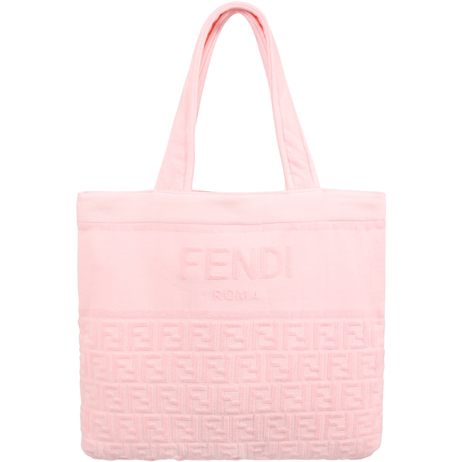 Fendi Pink Towel-bag For Girl With Iconic Ff