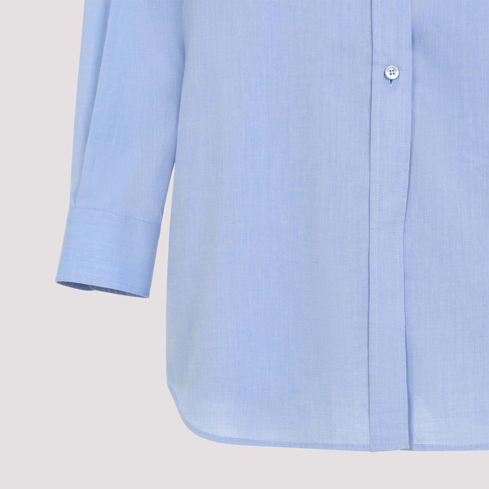 Moschino Cotton Shirt With Chest Pocket And Elastic Waistband In Fantasia Viola