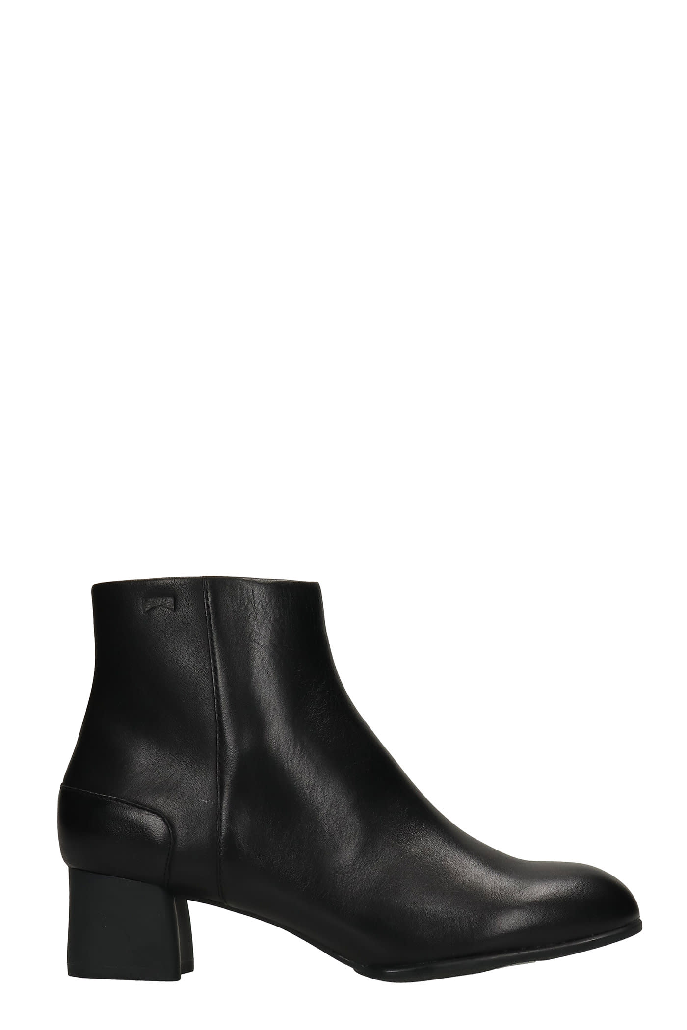 Camper Katie High Heels Ankle Boots In Black Leather