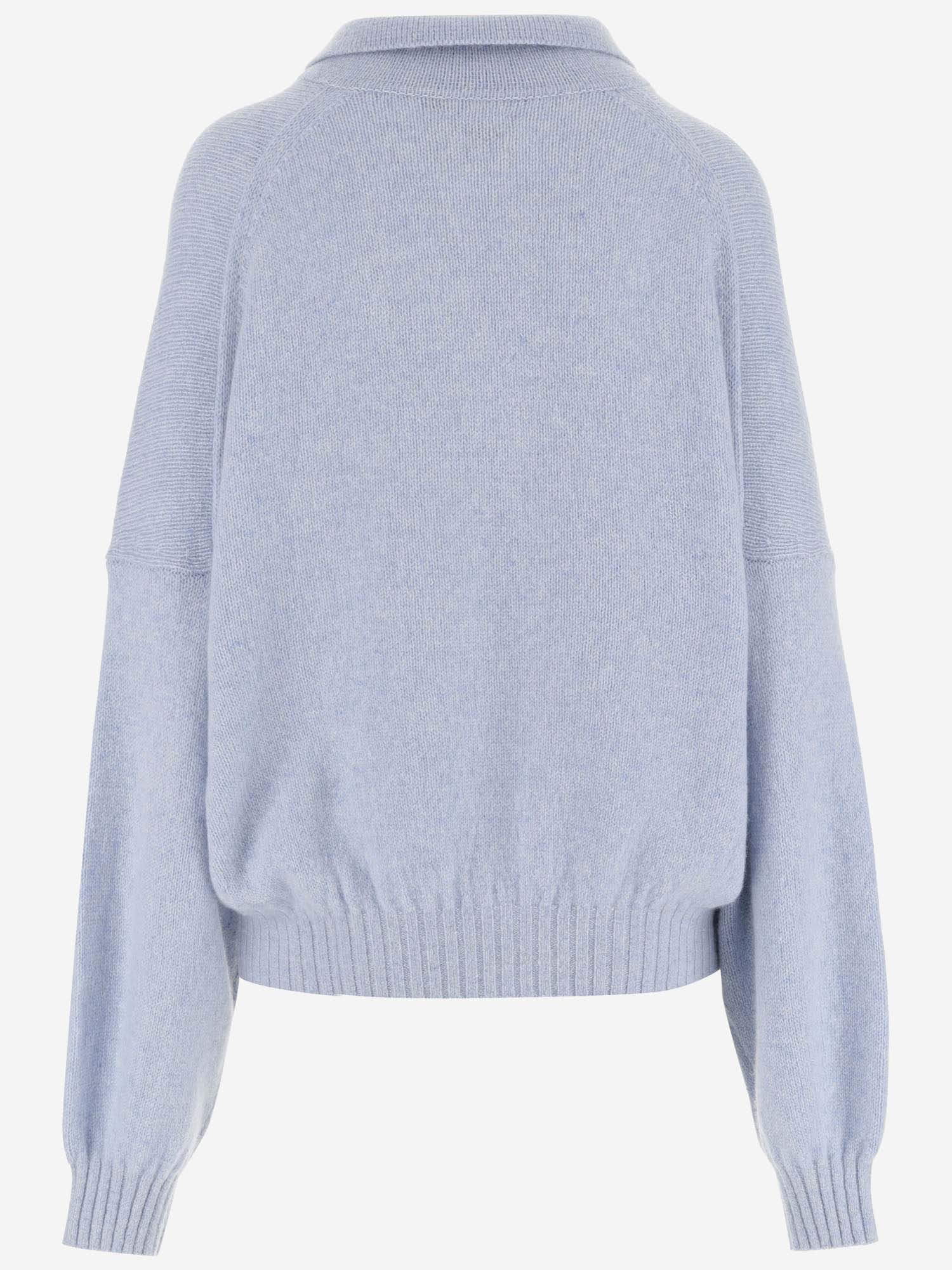 Shop Khaite Stretch Cashmere Sweater In Blue