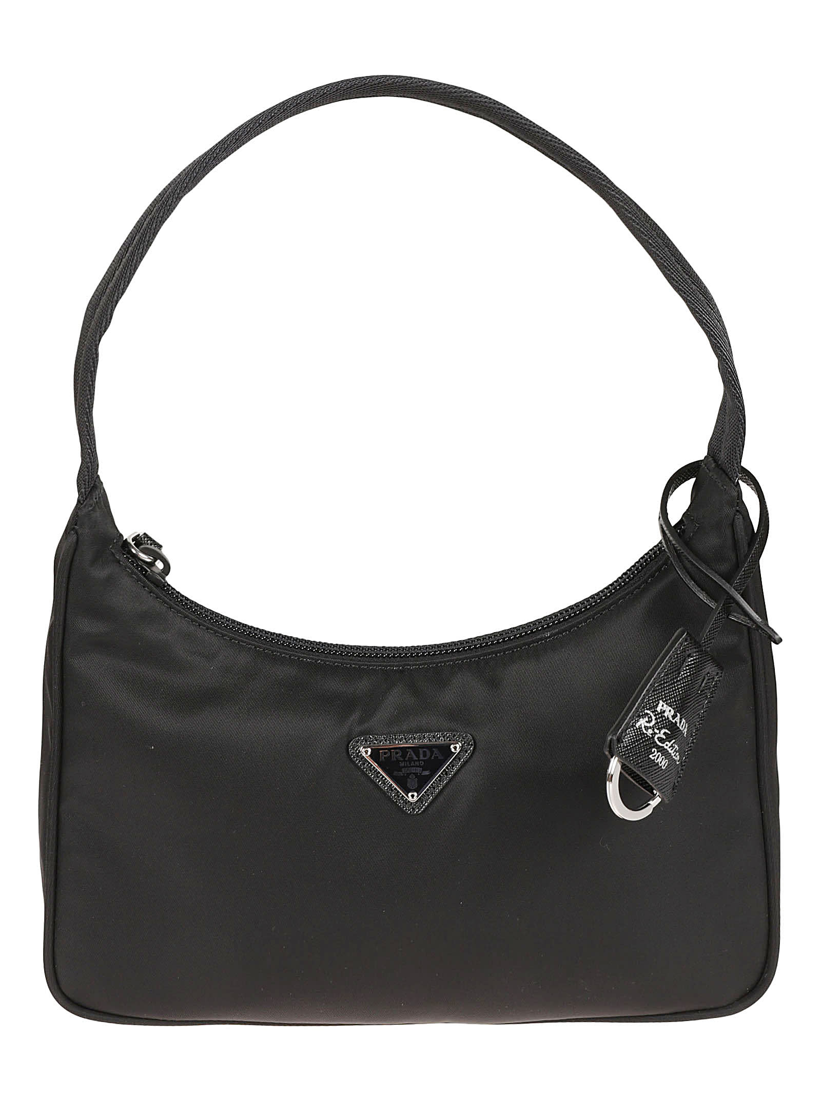Prada Logo Triangle Tote In Red