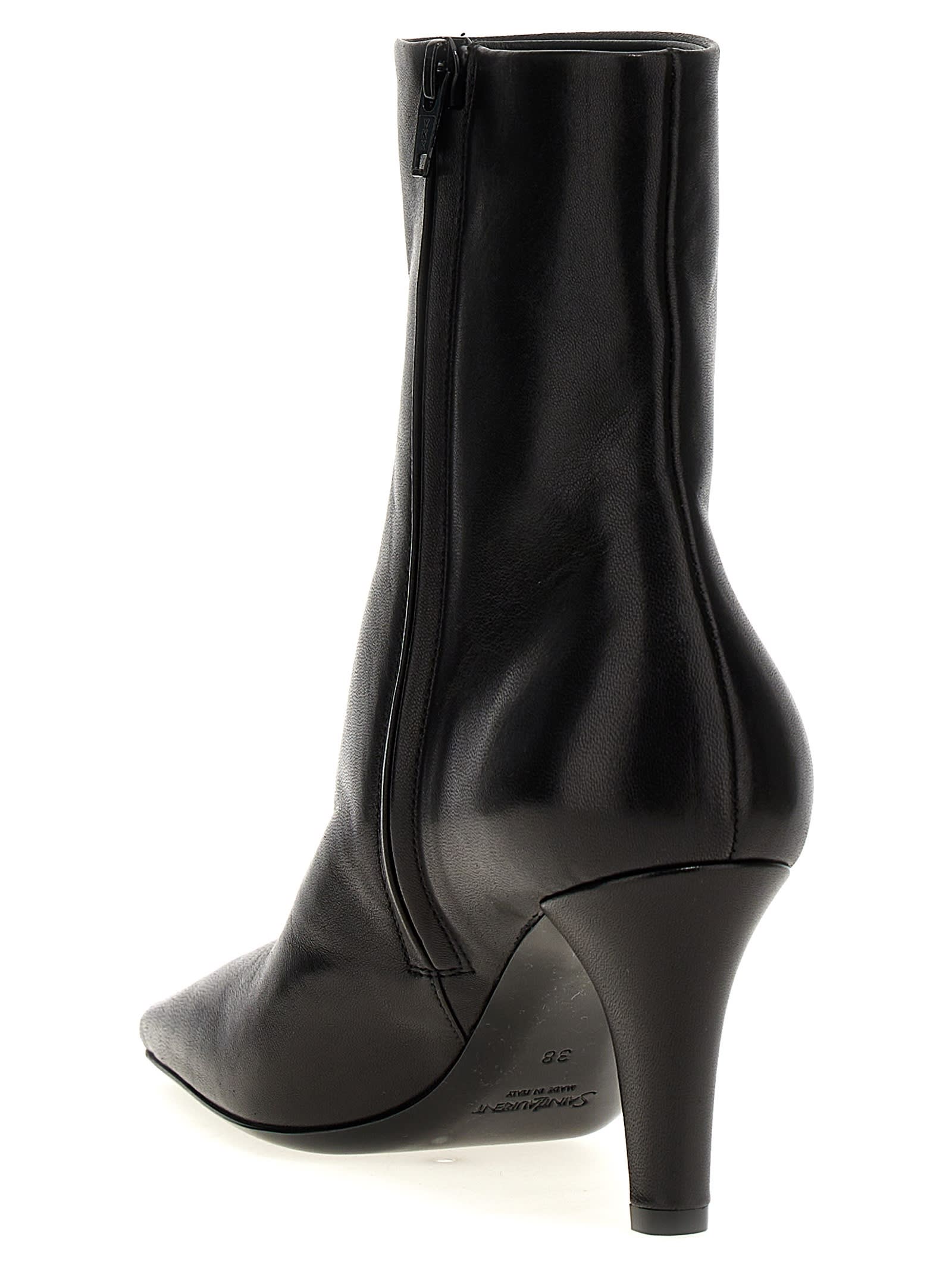 Shop Saint Laurent Jill Ankle Boots In Black