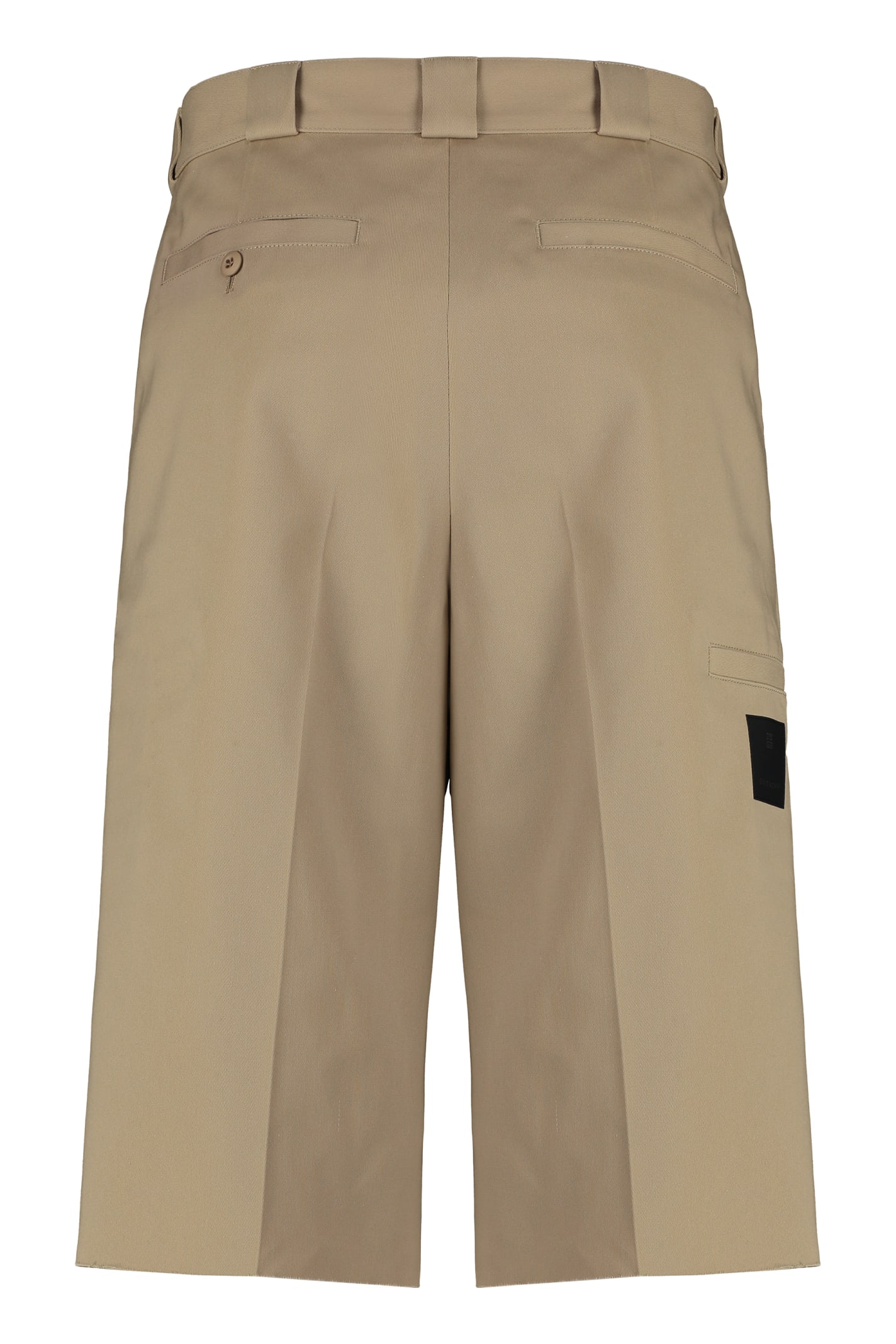 Shop Givenchy Blend Cotton Bermuda Shorts In Beige